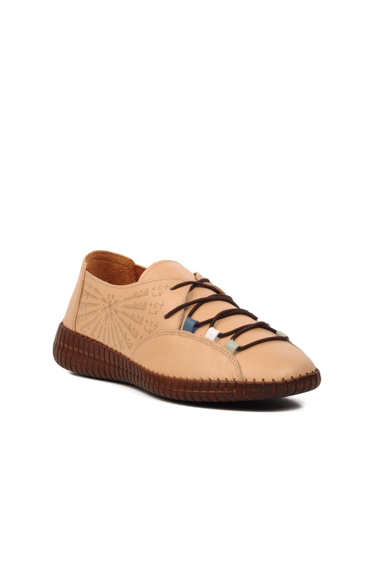 Bej Kadın Düz Rahat Günlük Ayakkabı - Görsel 4