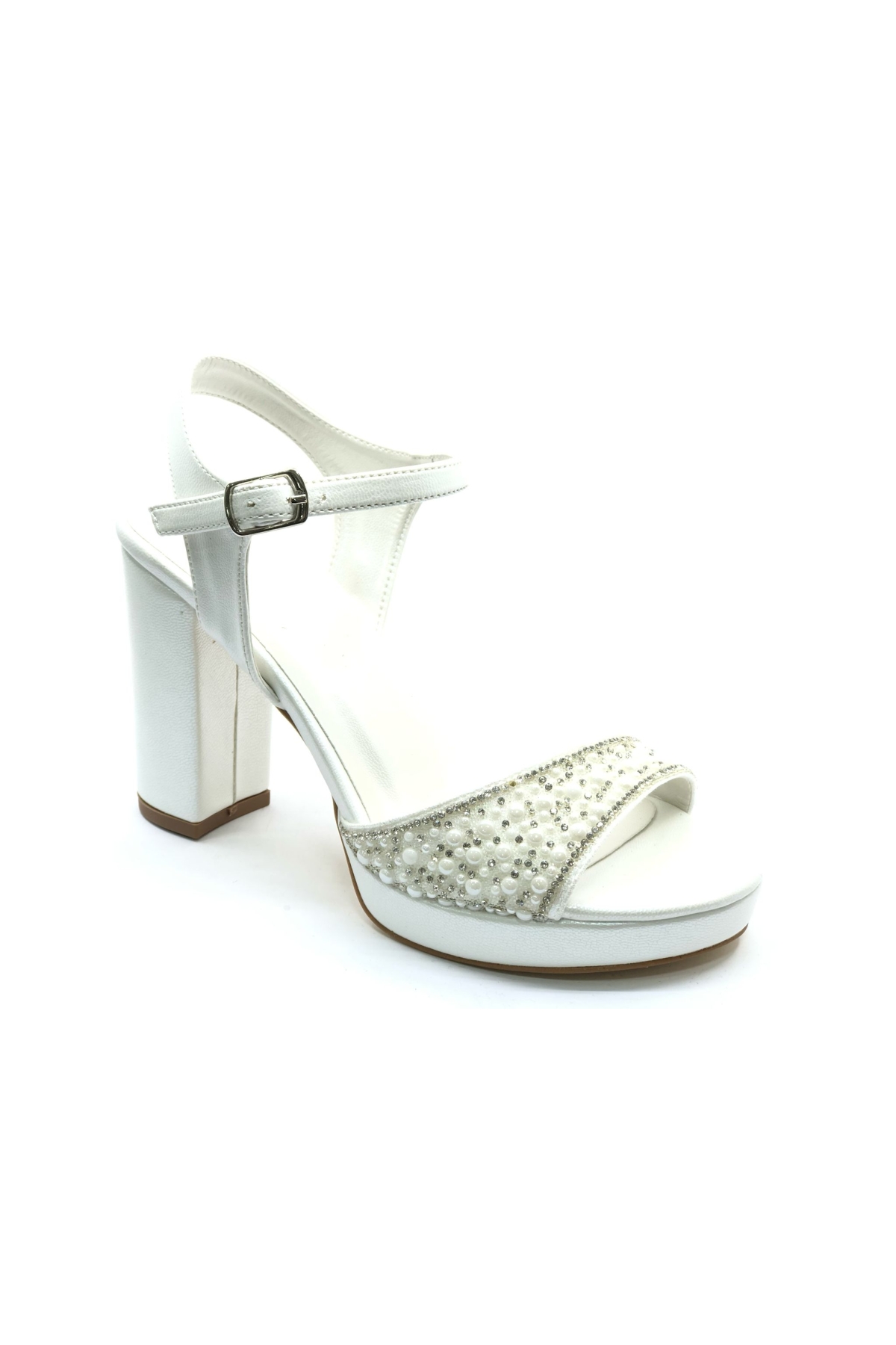 Taşlı Platform Tek Bant Topuklu Kadın Abiye Ayakkabı - Görsel 5
