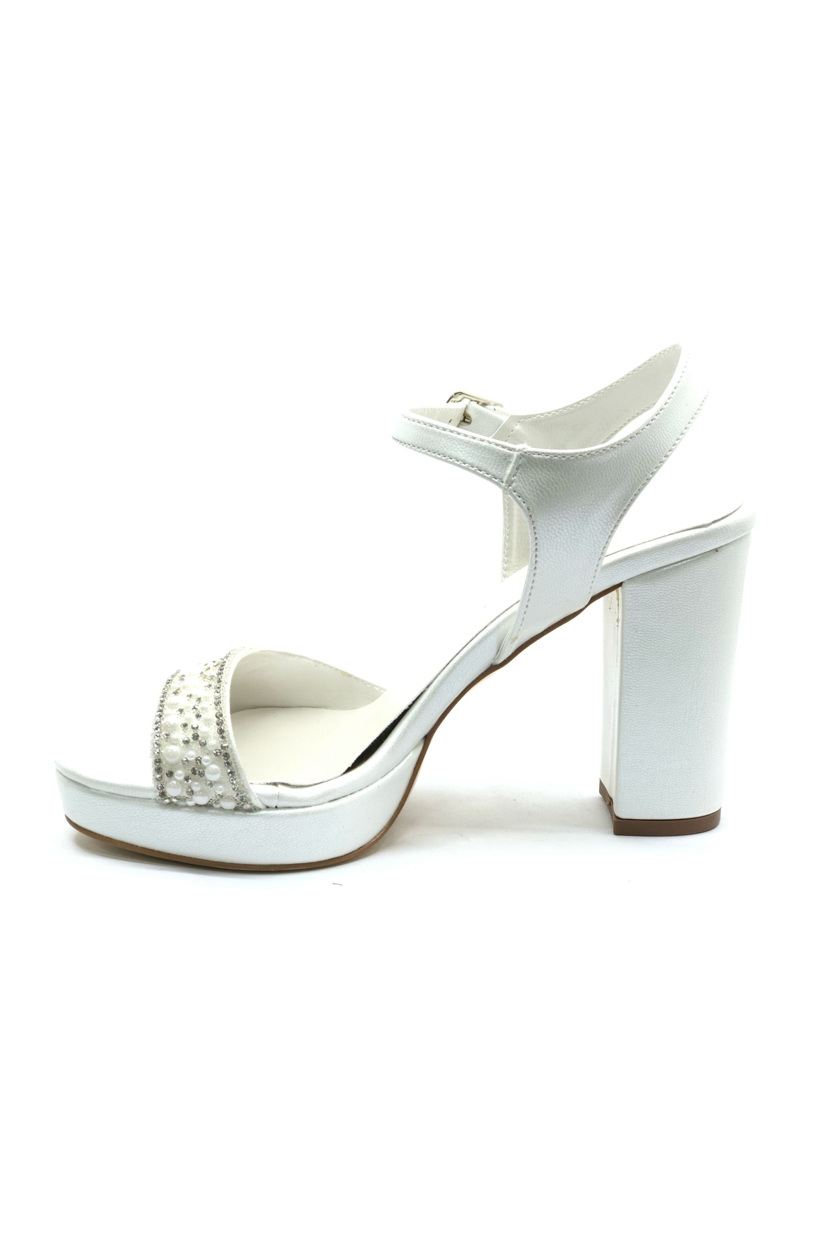 Taşlı Platform Tek Bant Topuklu Kadın Abiye Ayakkabı - Görsel 7
