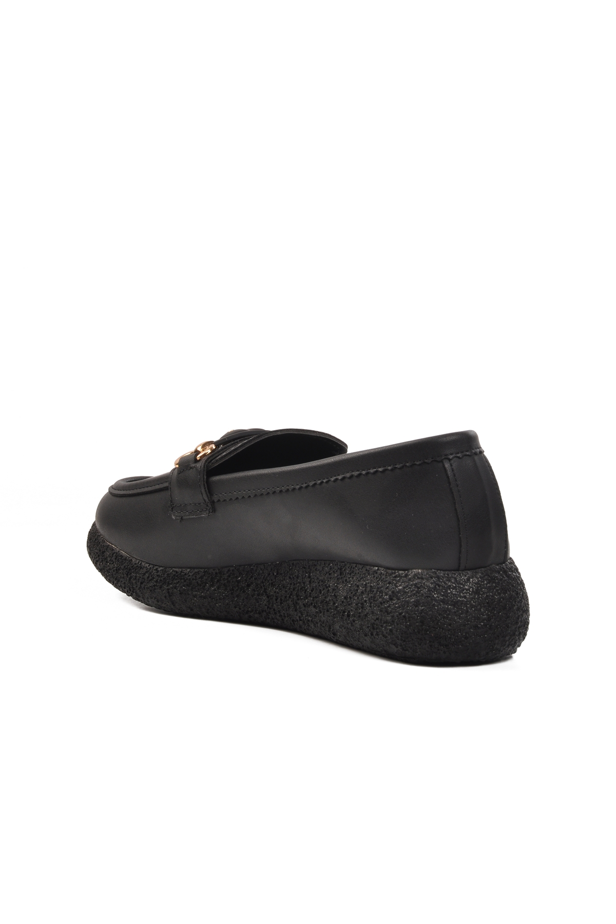 Aspor Siyah Cilt Kadın Düz Rahat Günlük Ayakkabı - Görsel 5