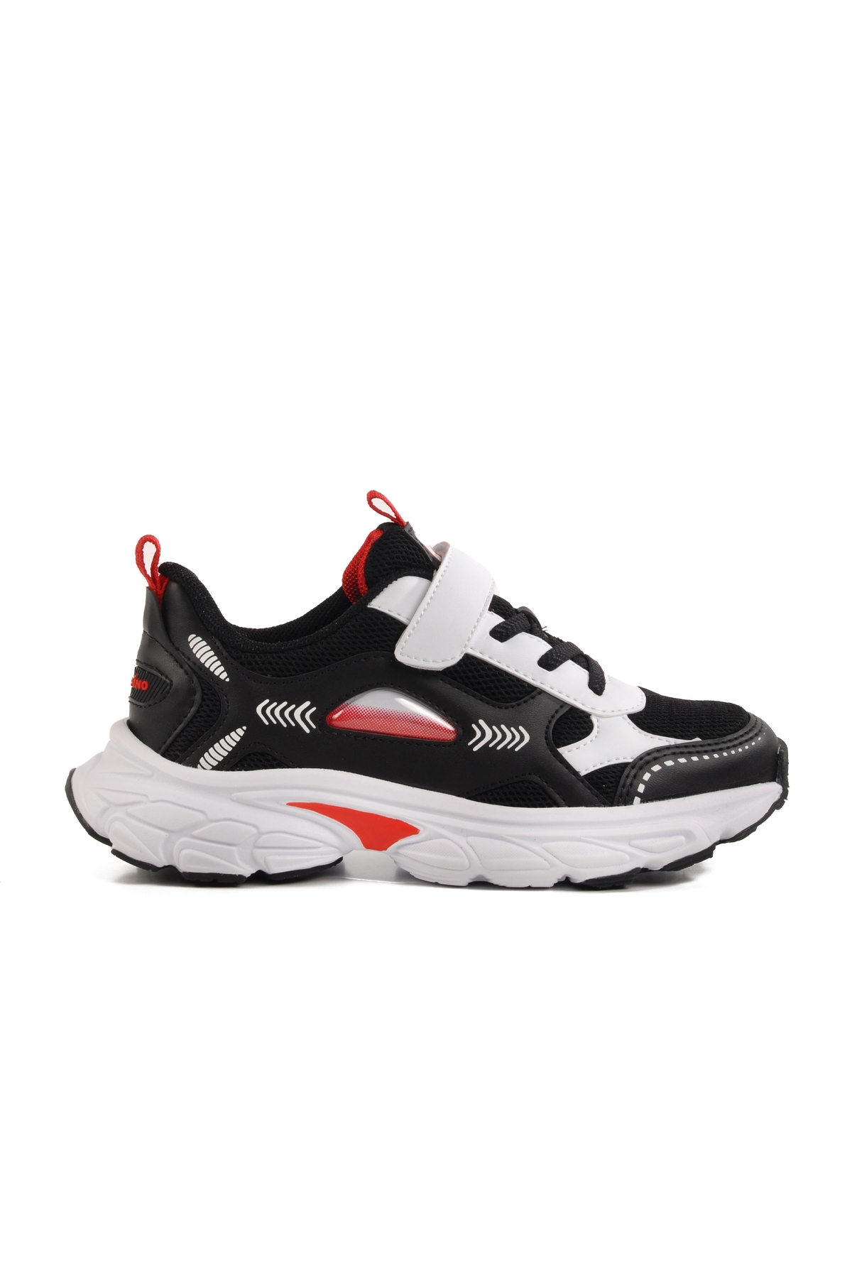 Siyah Cırtlı Fileli Hafif Erkek Çocuk Spor Ayakkabı - Görsel 2