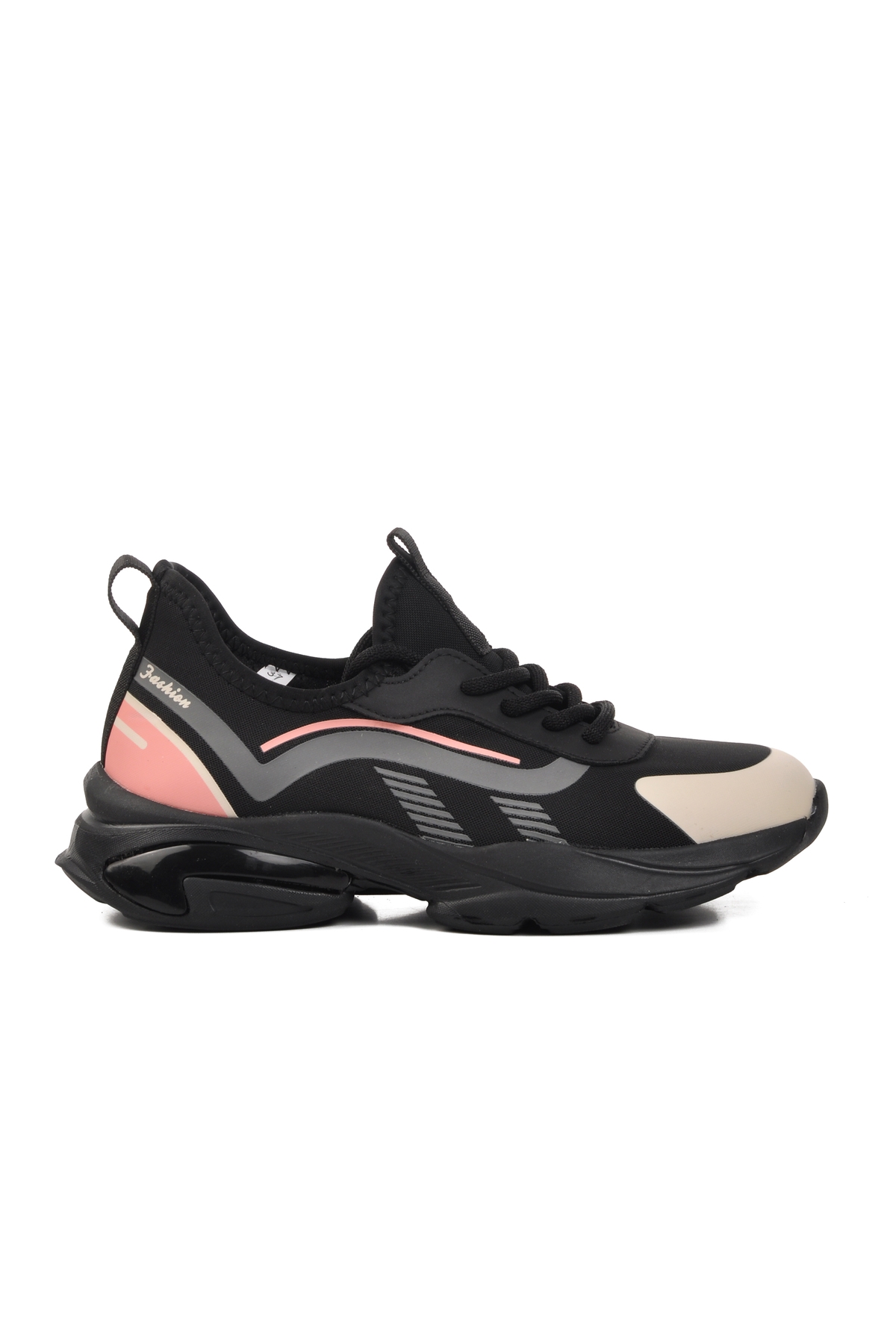 Pembe Suni Deri Kadın Spor Ayakkabı Sneaker - Görsel 2