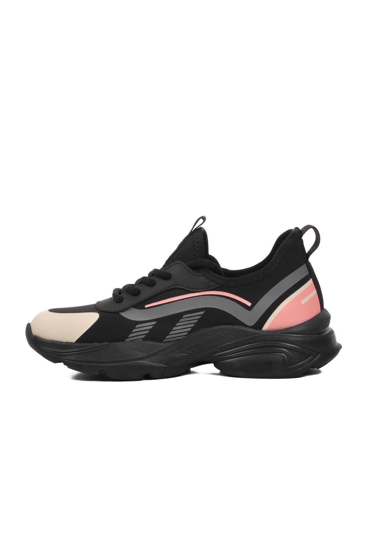 Pembe Suni Deri Kadın Spor Ayakkabı Sneaker - Görsel 3