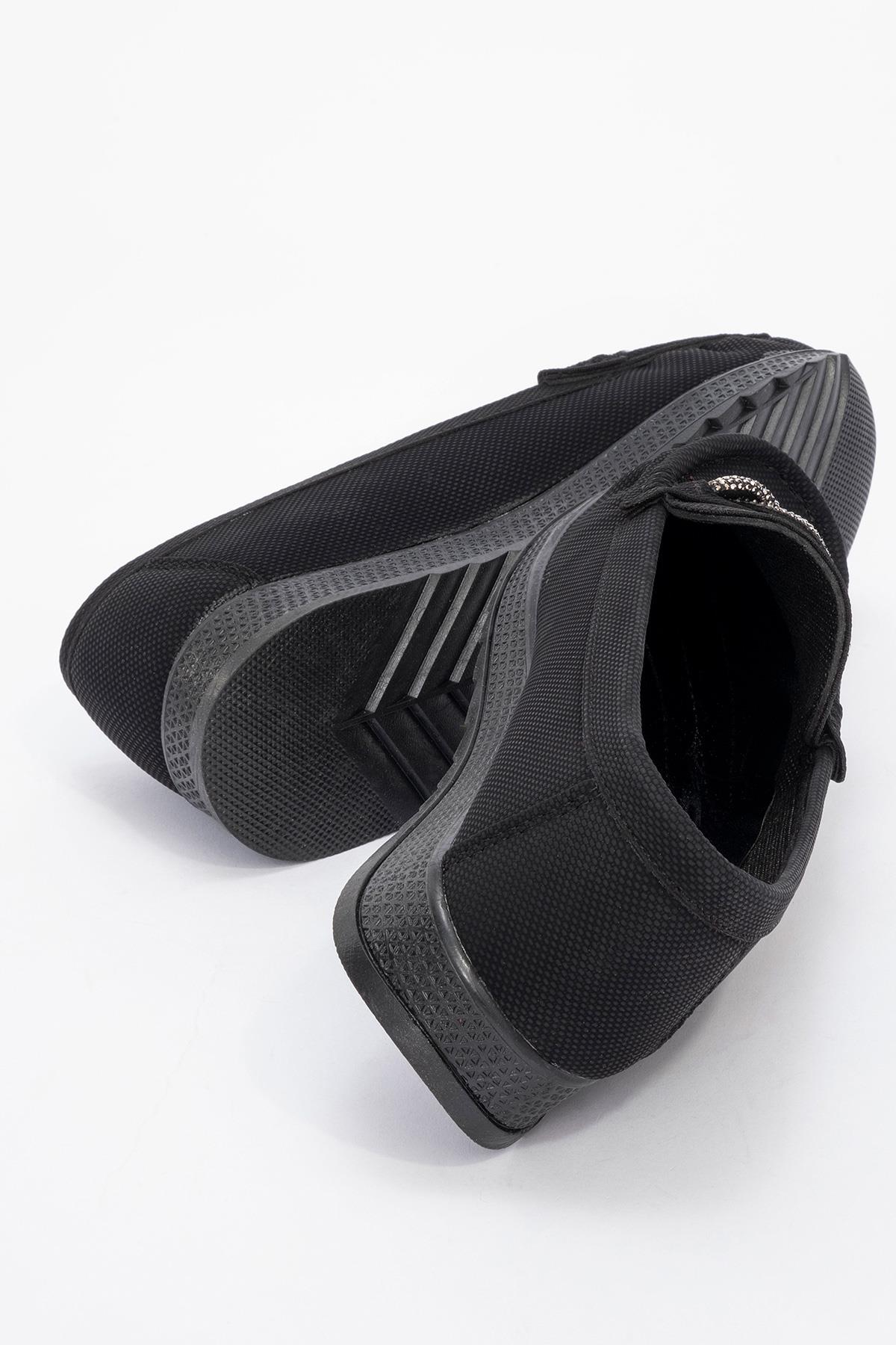 Taşlı Kadın Günlük Ayakkabı SİYAH KOT - Görsel 5