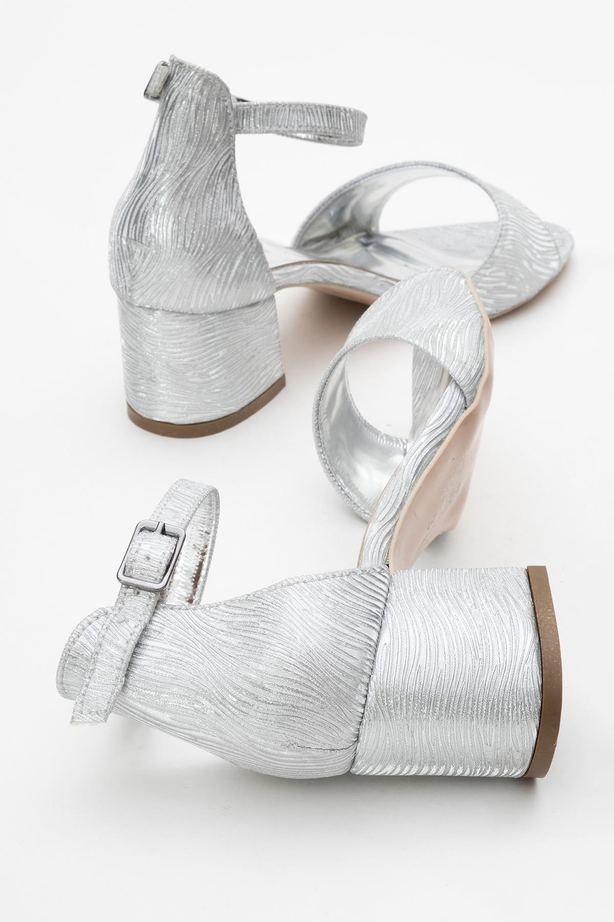 Kadın Bantlı Topuklu Sandalet GÜMÜŞ SUYOLU - Görsel 5