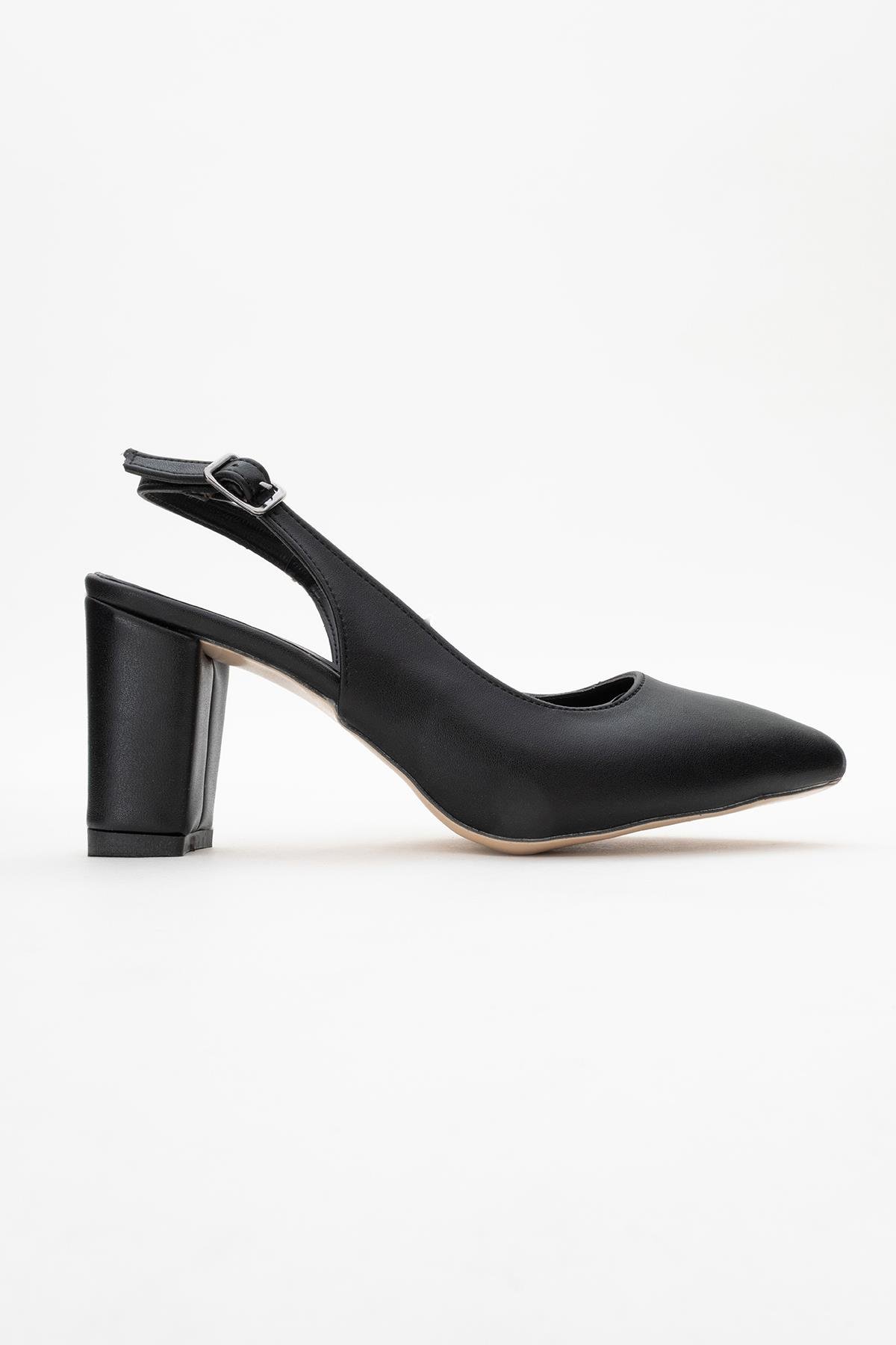 Kadın Tek Bantlı Topuklu Sandalet SİYAH CİLT - Görsel 2