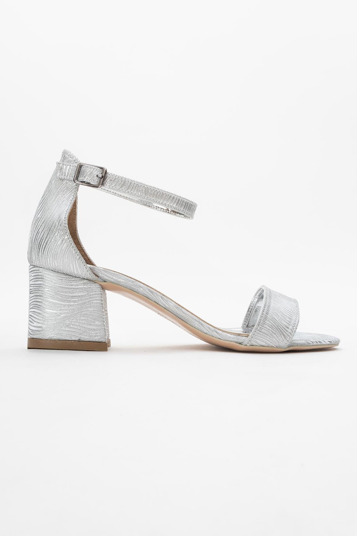 Kadın Tek Bantlı Topuklu Sandalet GÜMÜŞ SUYOLU - Görsel 2