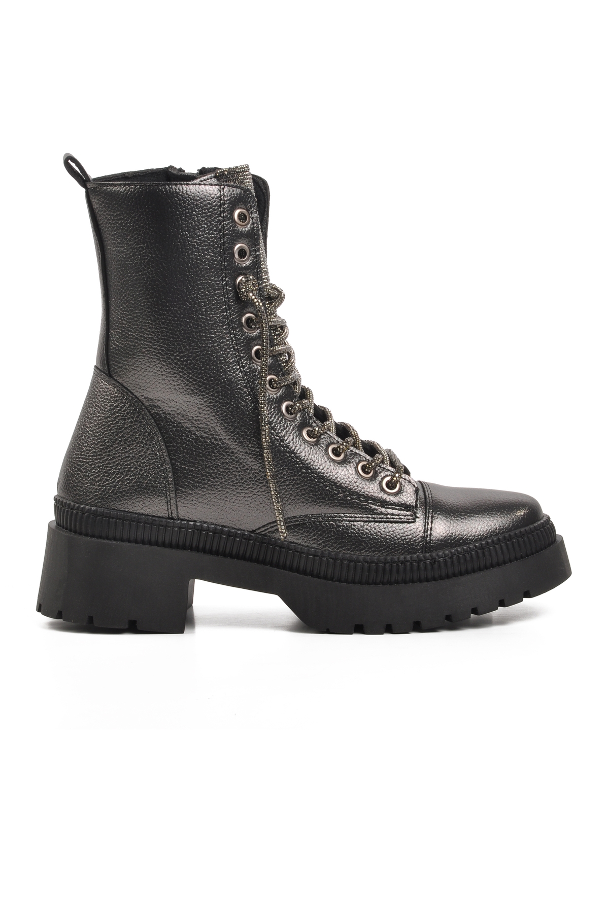 Aspor Gri Gümüş Platin Kadın Topuklu Bot - Görsel 2