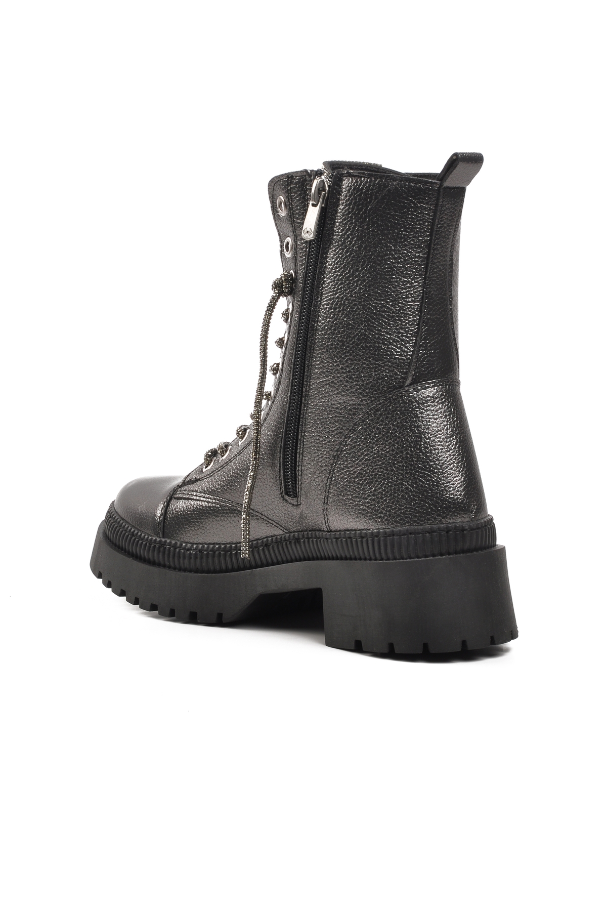 Aspor Gri Gümüş Platin Kadın Topuklu Bot - Görsel 5