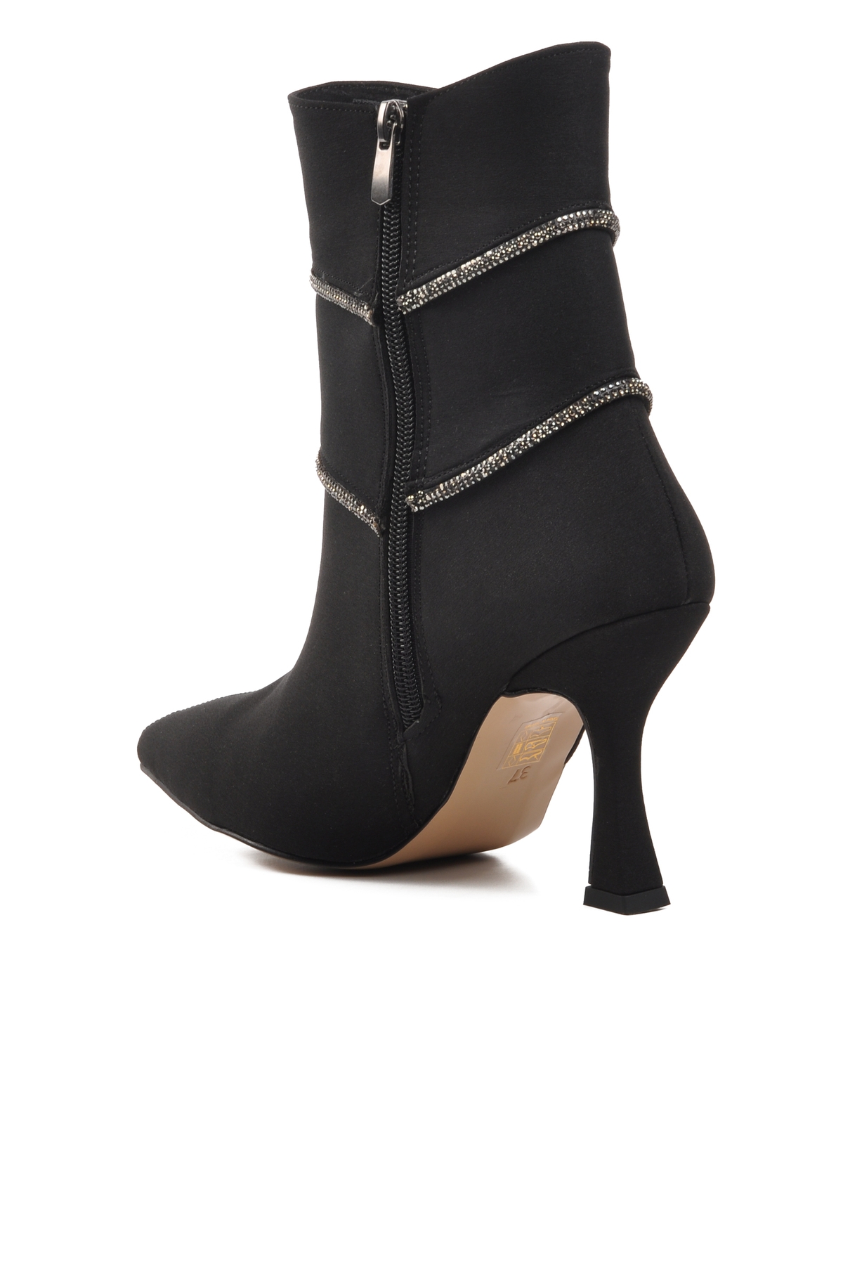 Aspor Siyah Saten Kadın Topuklu Bot - Görsel 5