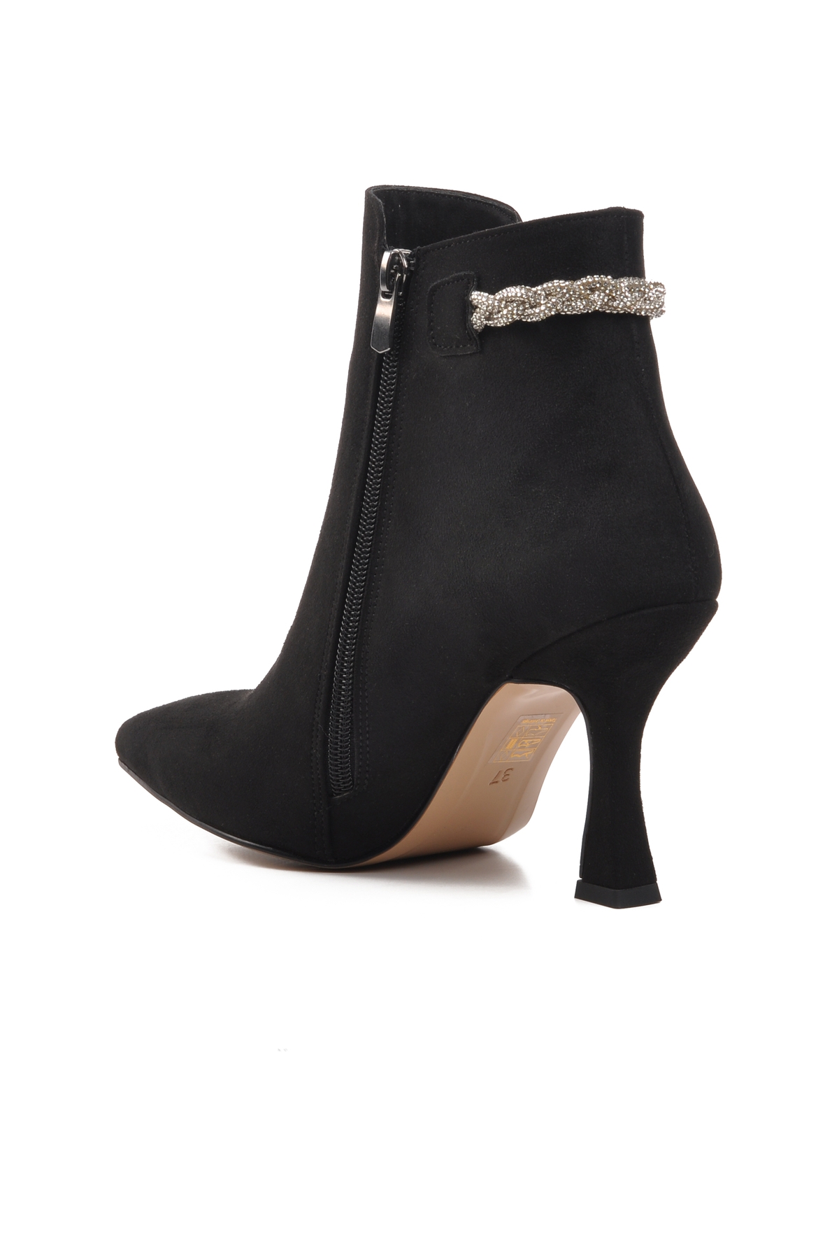 Aspor Siyah Süet Kadın Topuklu Bot - Görsel 5