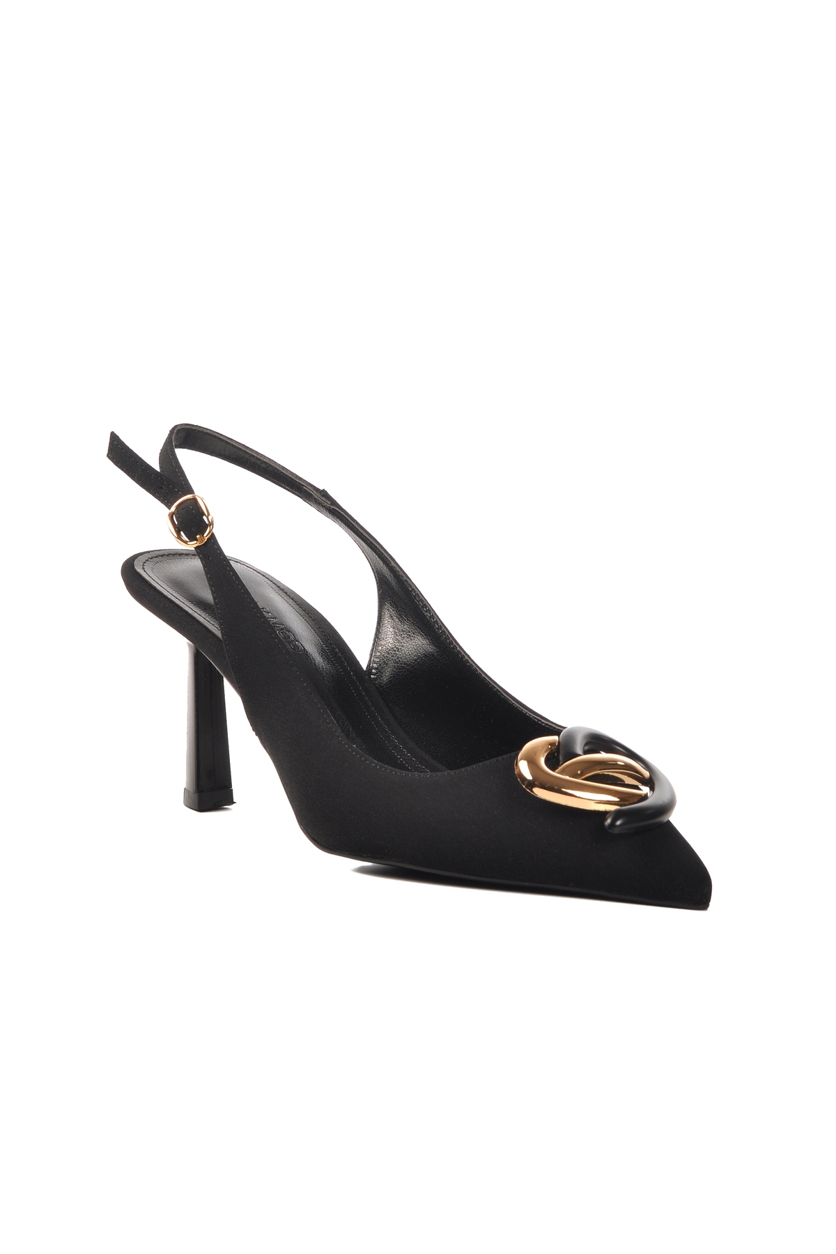 Aspor Siyah Saten İnce Topuklu Kadın Abiye Ayakkabı - Görsel 4