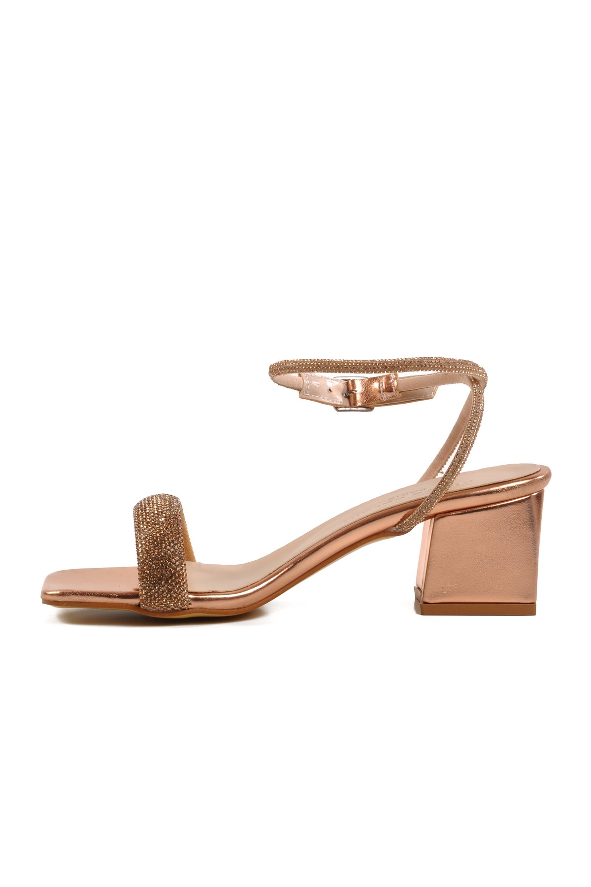 Rose Taşlı Bilekten Bantlı Kadın Abiye Ayakkabı - Görsel 3