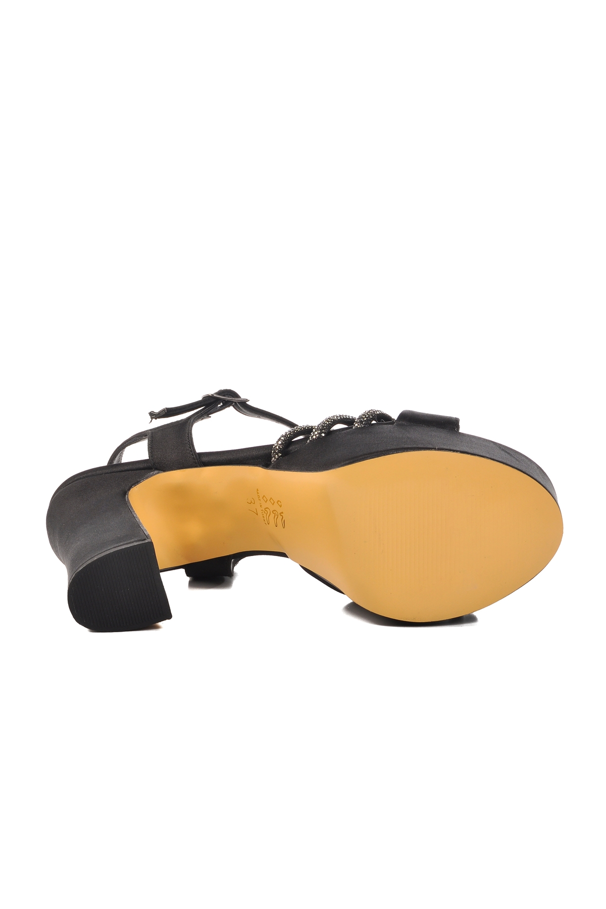 Aspor Siyah Saten Kadın Topuklu Abiye Ayakkabı - Görsel 6