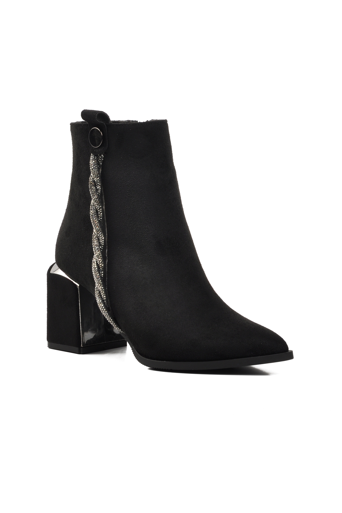 Aspor Siyah Süet İçi Polarlı Kadın Topuklu Bot - Görsel 4