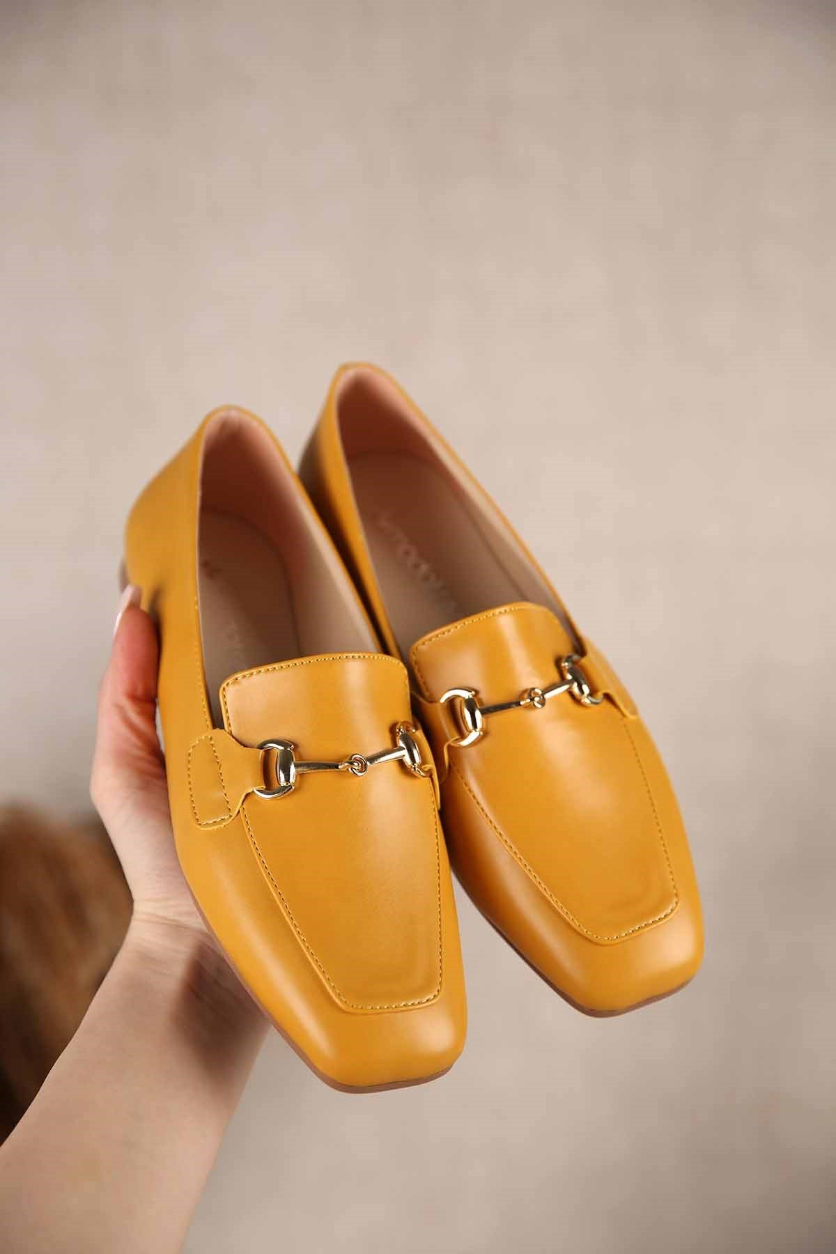 Kadın Tokalı Babet HARDAL CİLT - Görsel 3