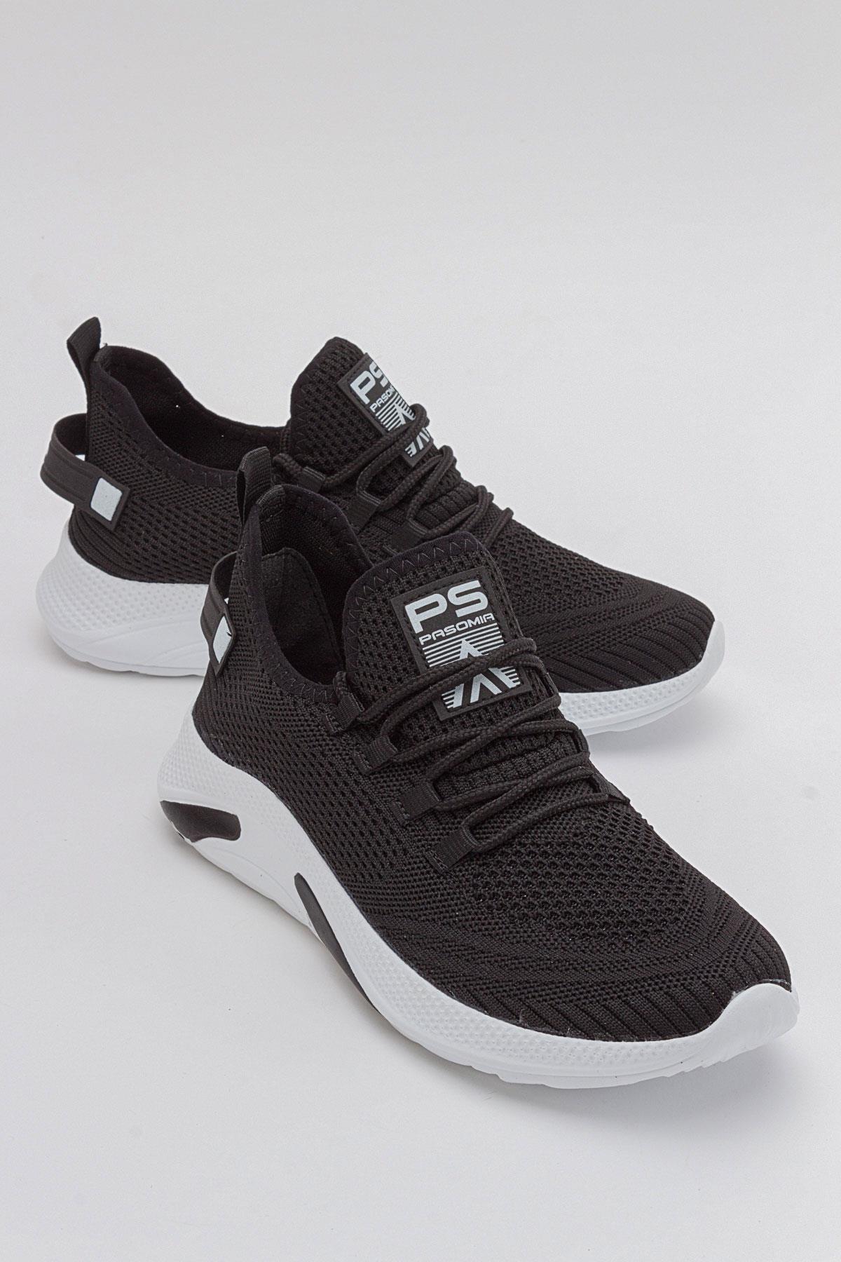 Kadın Triko Spor Ayakkabı SİYAH BEYAZ - Görsel 2