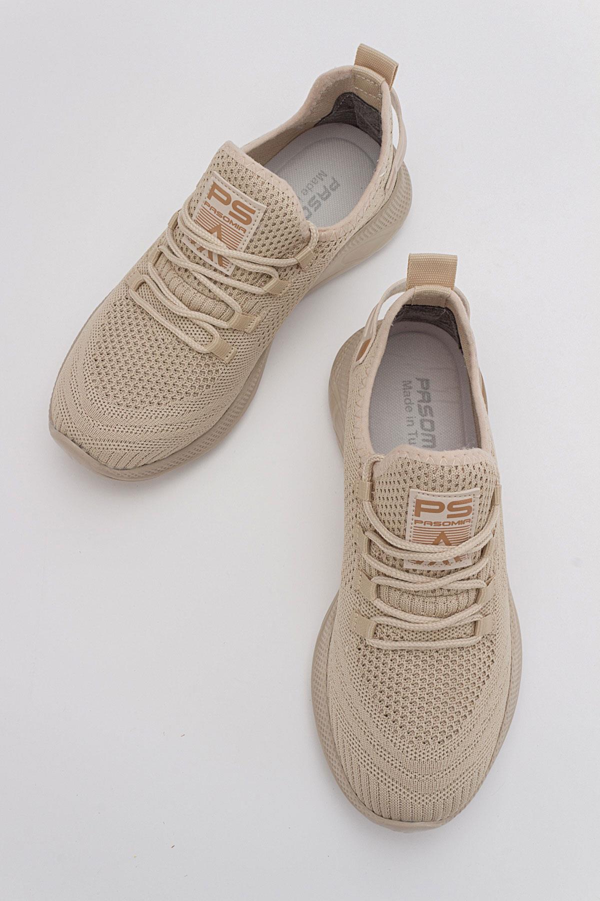 Kadın Triko Spor Ayakkabı BEJ BEJ - Görsel 7