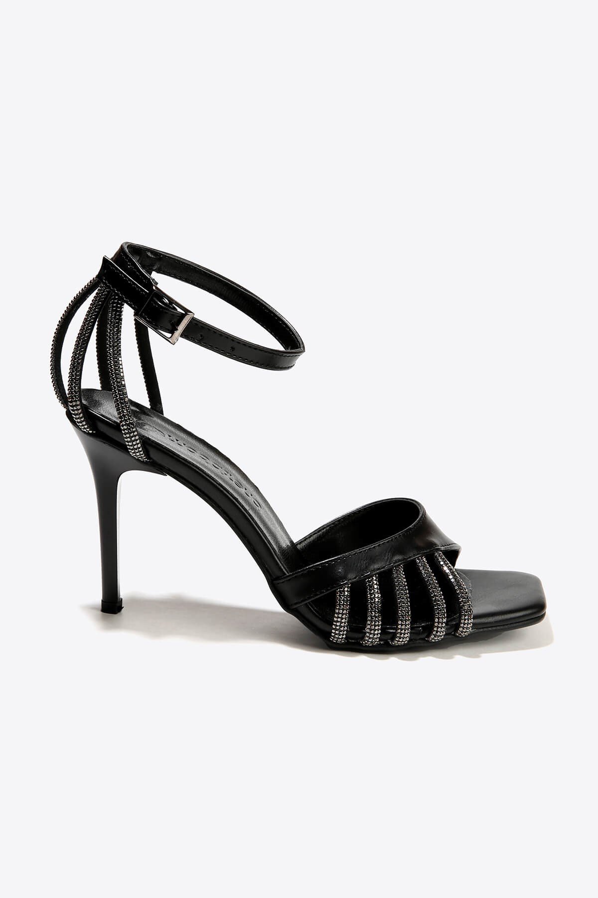 Ccway Gümüş Ccway Taşlı Kadın Topuklu Sandalet