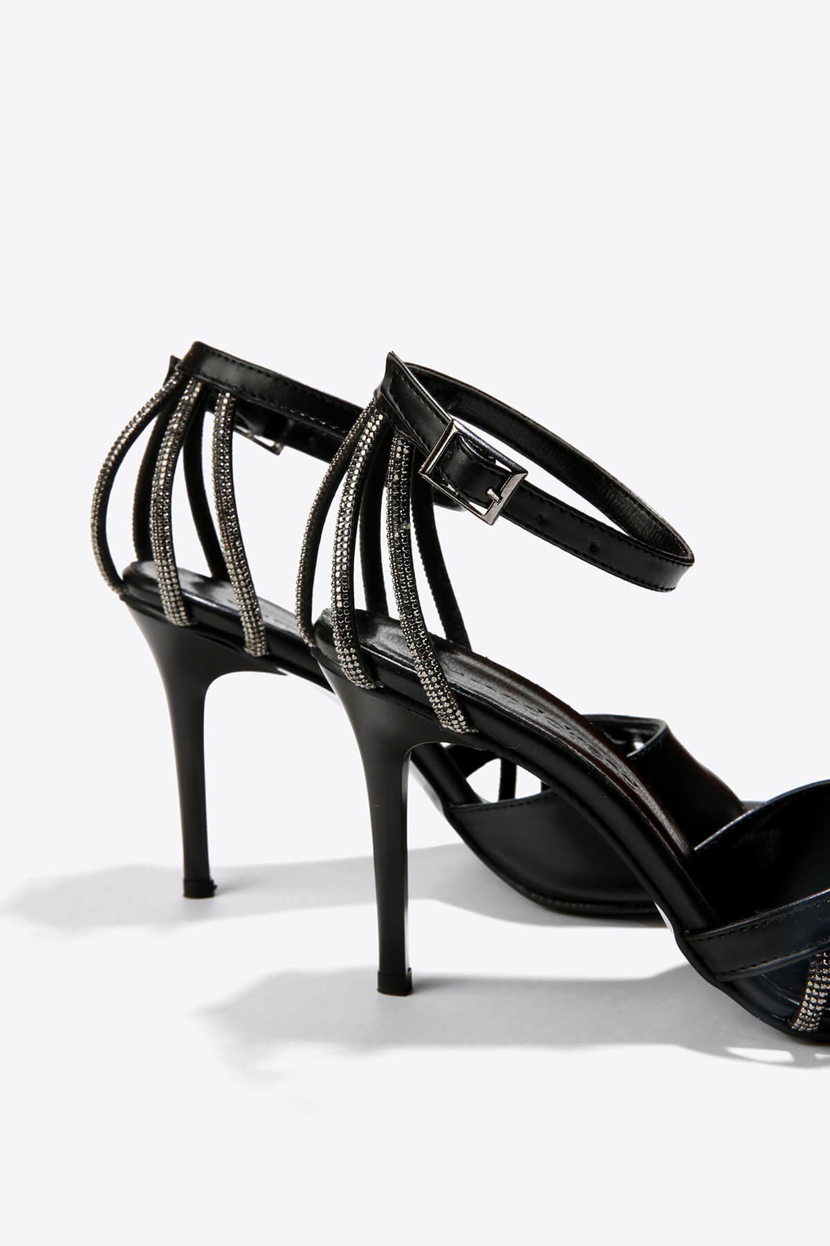 Ccway Gümüş Ccway Taşlı Kadın Topuklu Sandalet