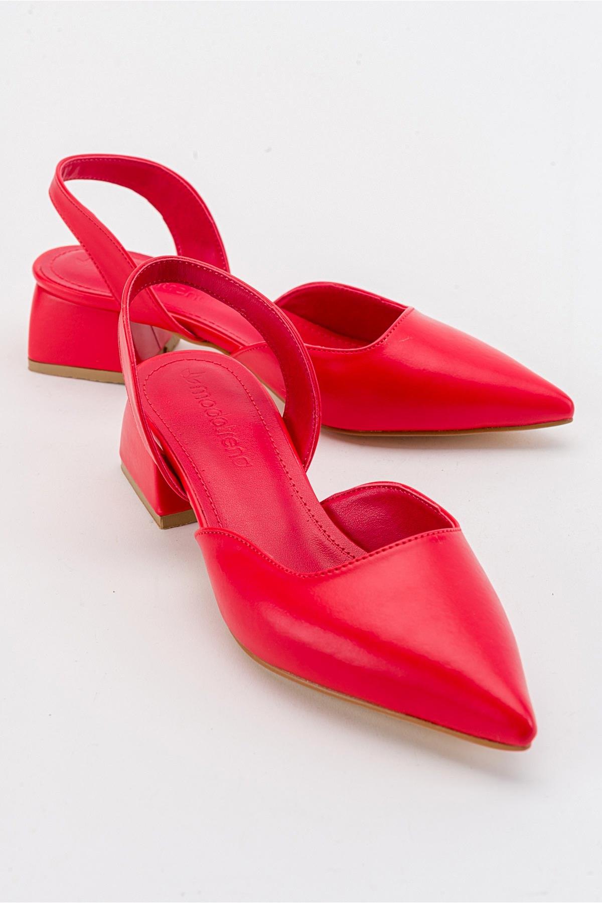 Kadın Topuklu Sandalet KIRMIZI CİLT - Görsel 2