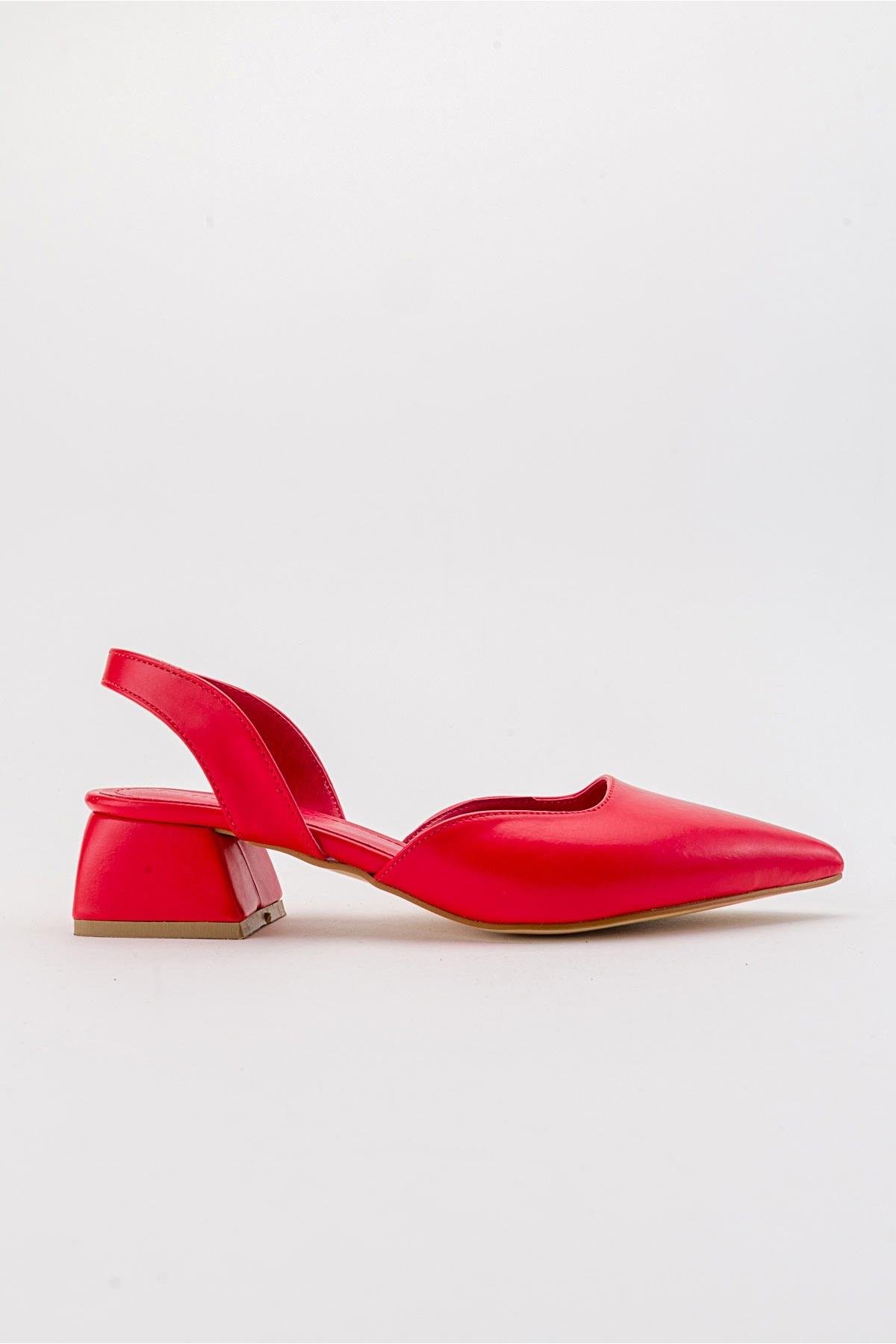 Kadın Topuklu Sandalet KIRMIZI CİLT - Görsel 3