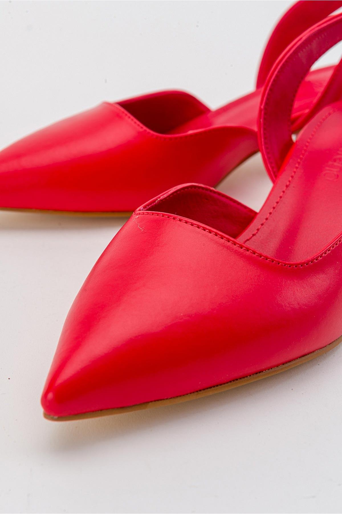 Kadın Topuklu Sandalet KIRMIZI CİLT - Görsel 4