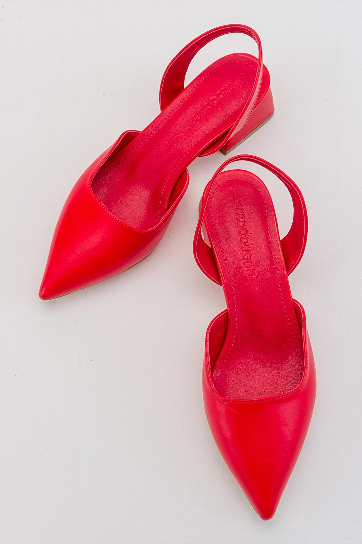 Kadın Topuklu Sandalet KIRMIZI CİLT - Görsel 6