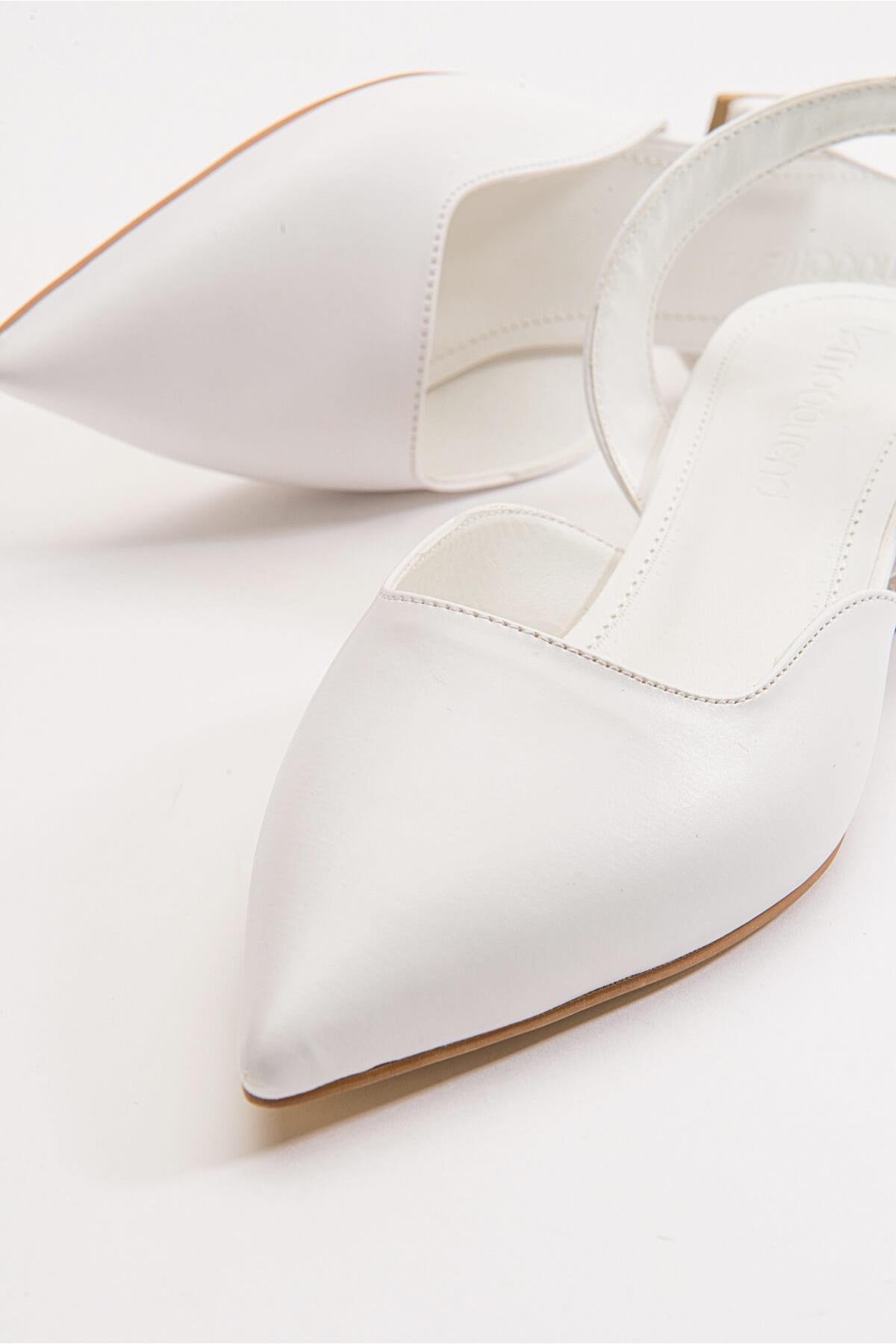 Kadın Topuklu Sandalet BEYAZ CİLT - Görsel 4