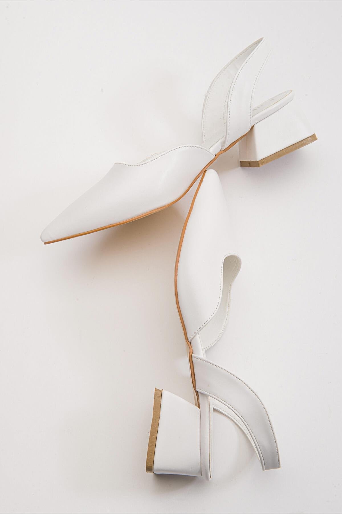 Kadın Topuklu Sandalet BEYAZ CİLT - Görsel 7