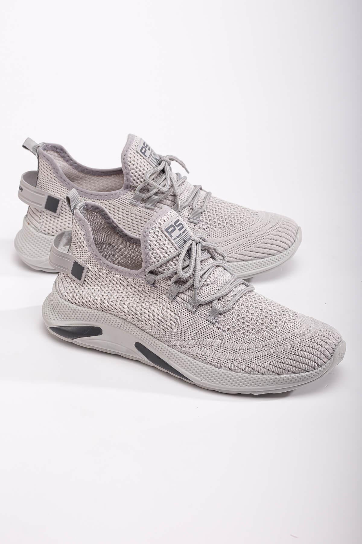 Erkek Bağcıklı Triko Spor Ayakkabı BUZ BUZ - Görsel 2