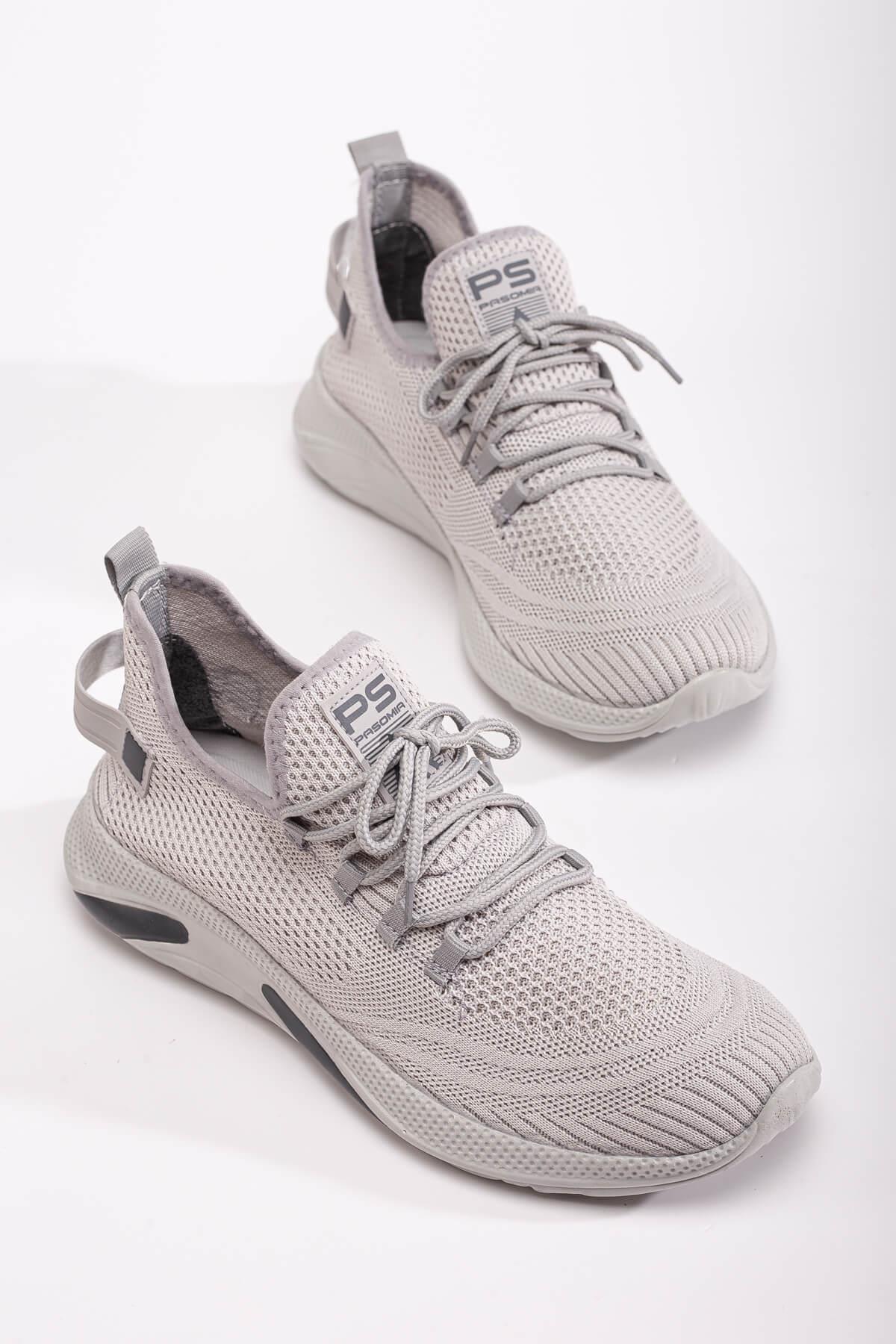 Erkek Bağcıklı Triko Spor Ayakkabı BUZ BUZ - Görsel 3