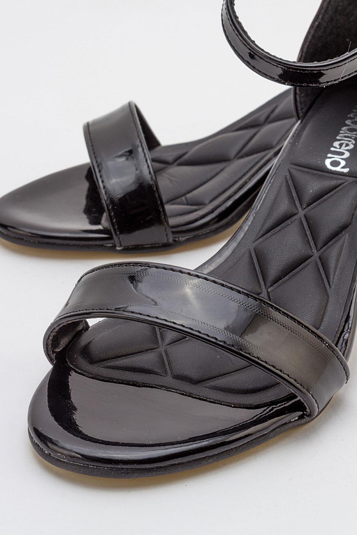 Kadın Tek Bantlı Topuklu Sandalet SİYAH RUGAN - Görsel 4