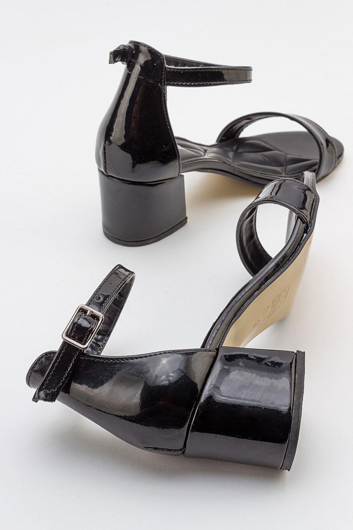 Kadın Tek Bantlı Topuklu Sandalet SİYAH RUGAN - Görsel 5