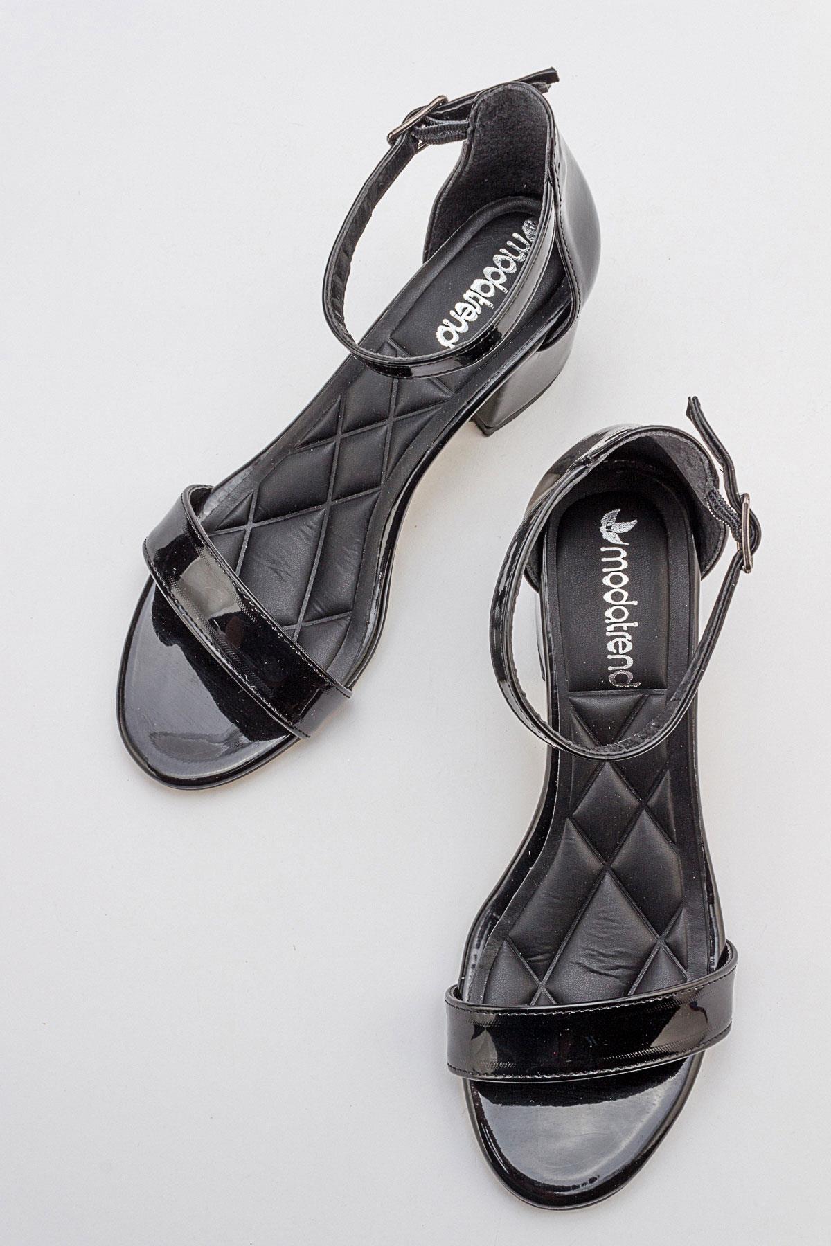 Kadın Tek Bantlı Topuklu Sandalet SİYAH RUGAN - Görsel 6