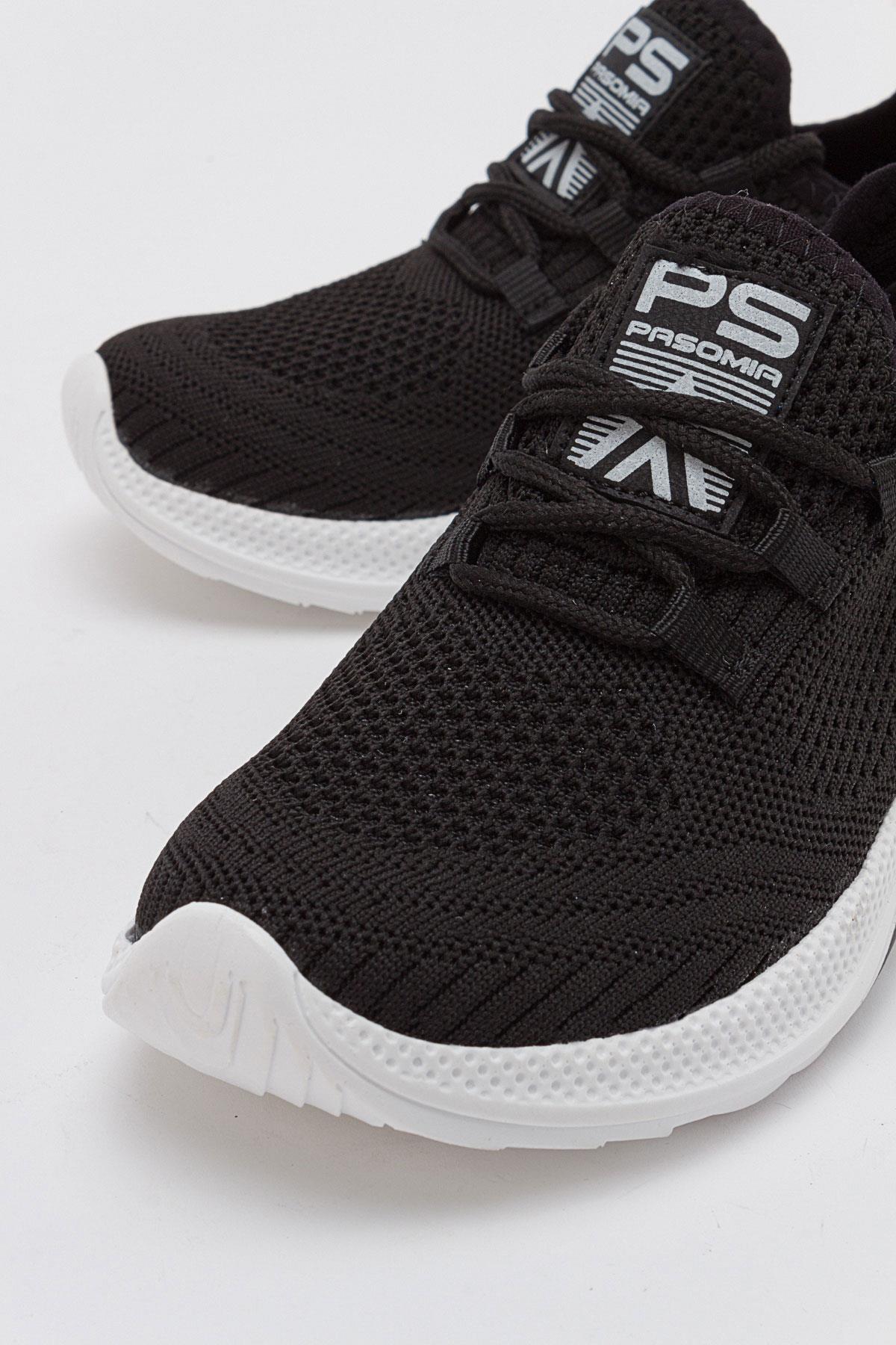 Triko Çocuk Spor Ayakkabı 26-30 SİYAH BEYAZ - Görsel 4