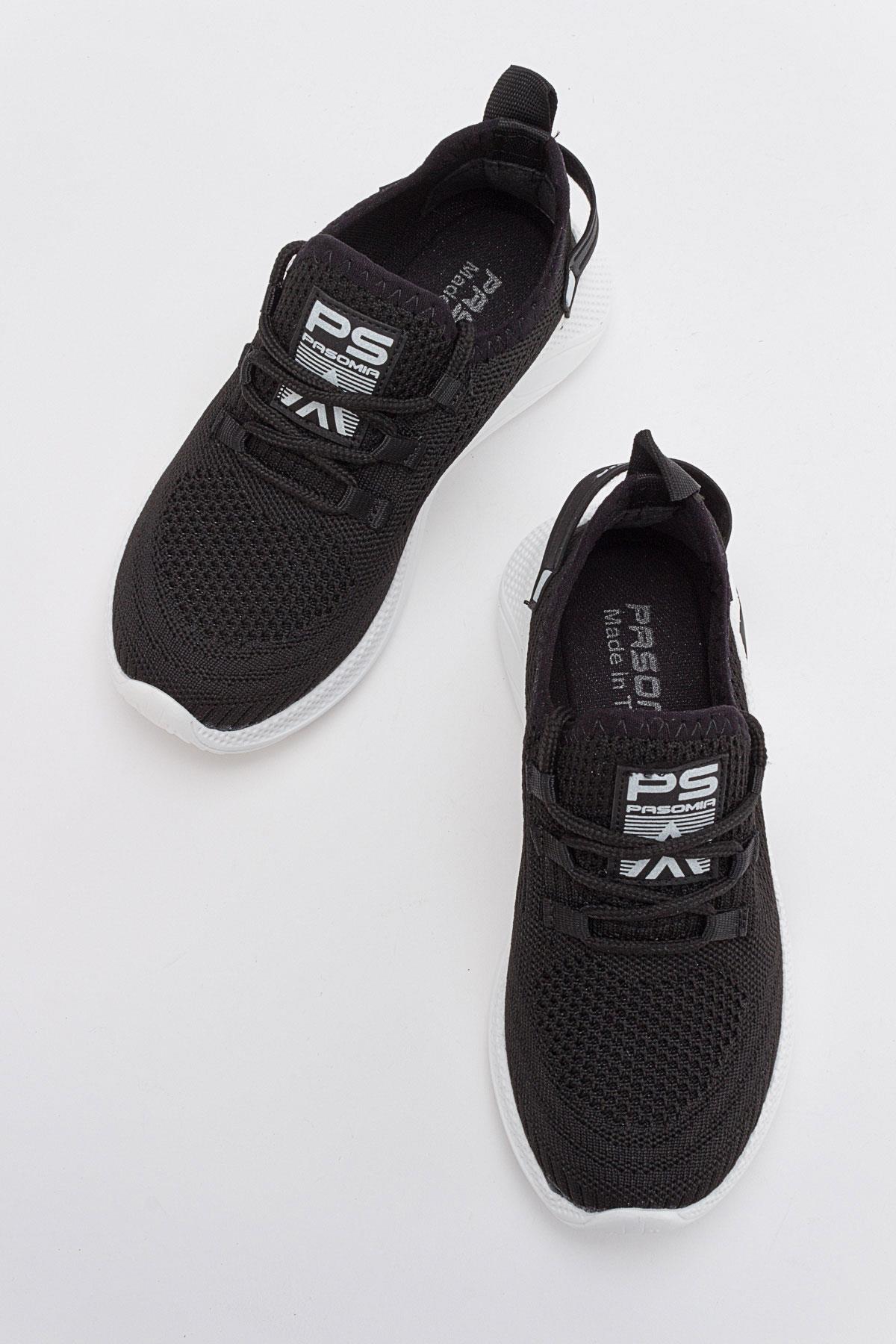 Triko Çocuk Spor Ayakkabı 26-30 SİYAH BEYAZ - Görsel 6