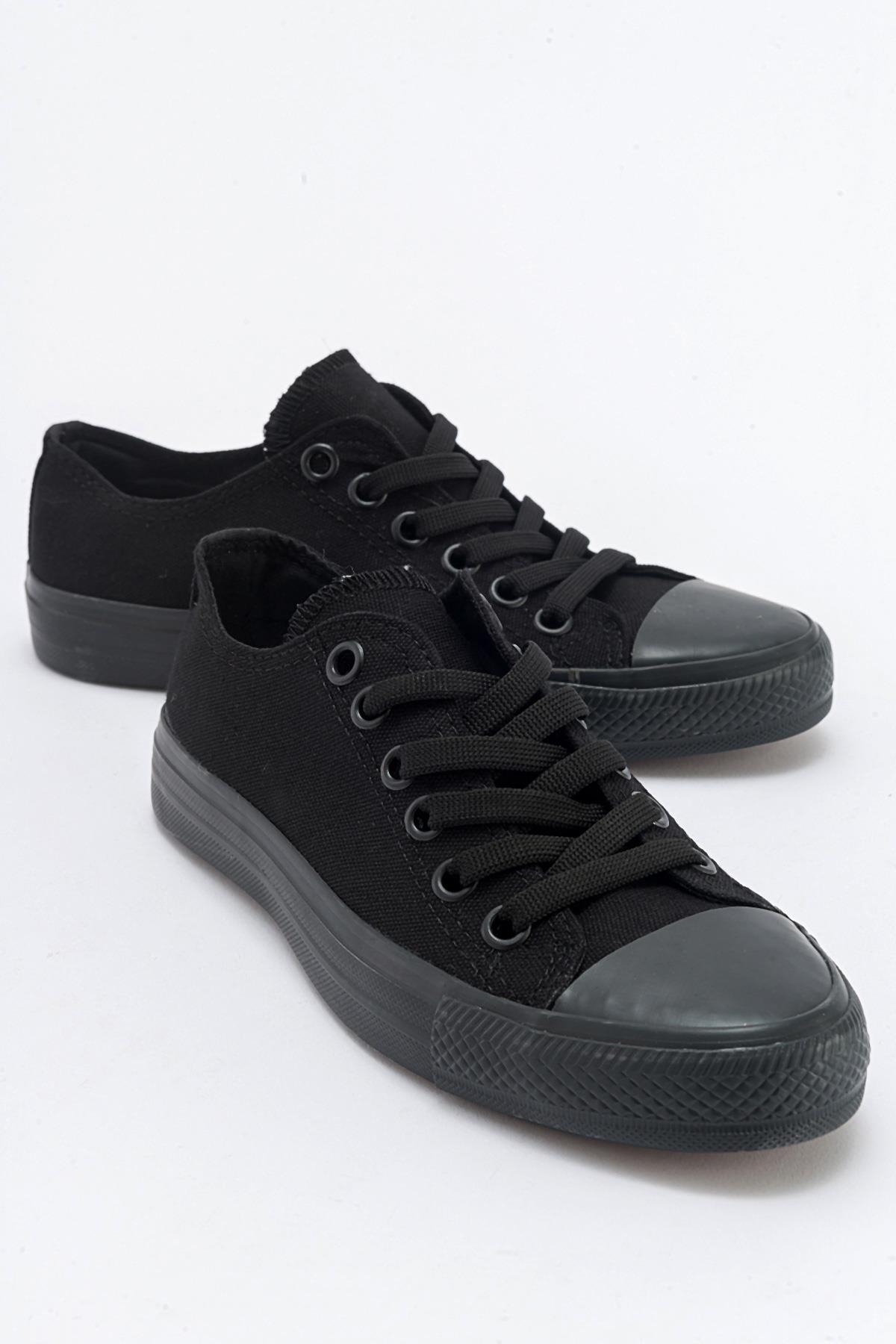 Kadın Keten Spor Ayakkabı SİYAH SİYAH - Görsel 2