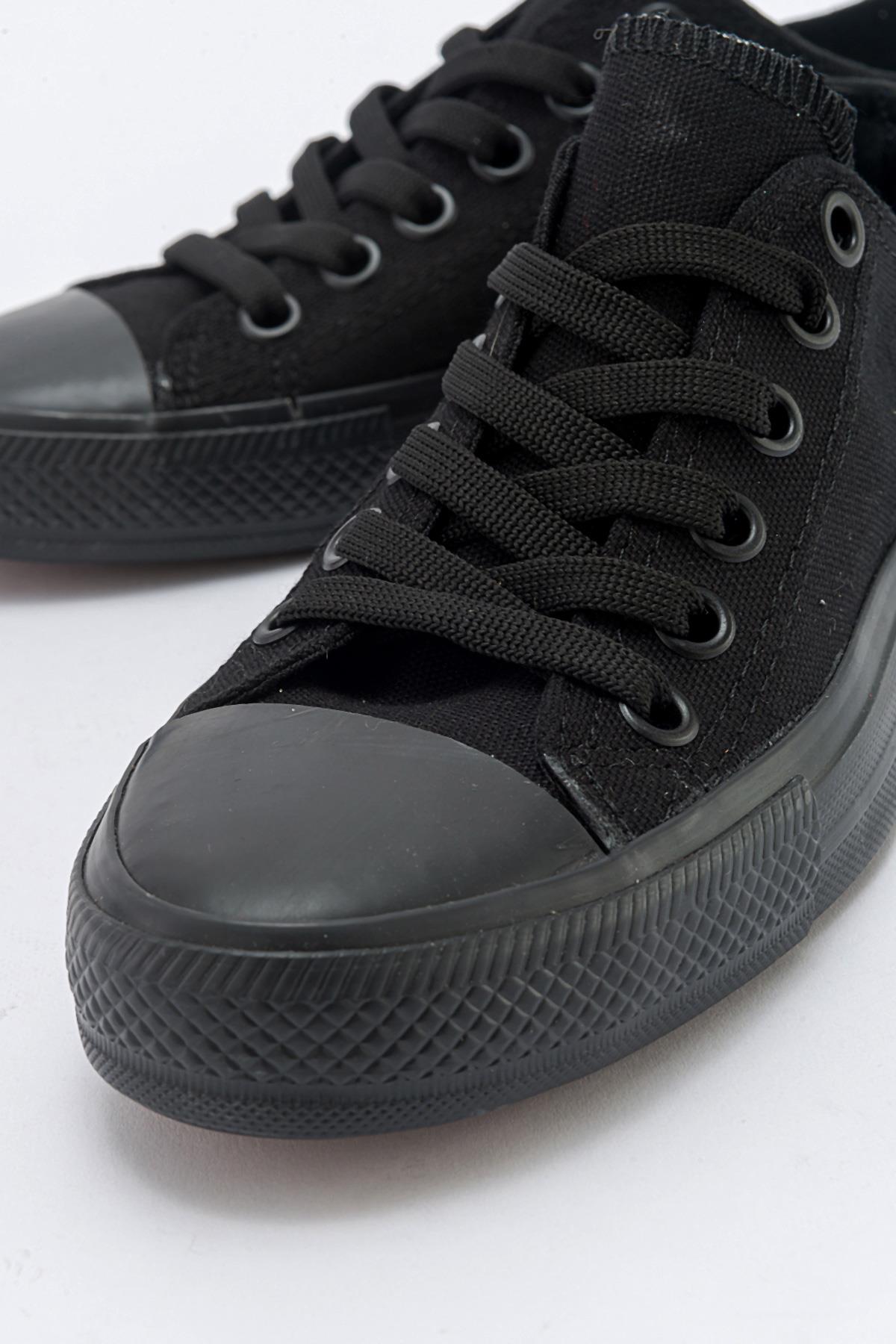 Kadın Keten Spor Ayakkabı SİYAH SİYAH - Görsel 4