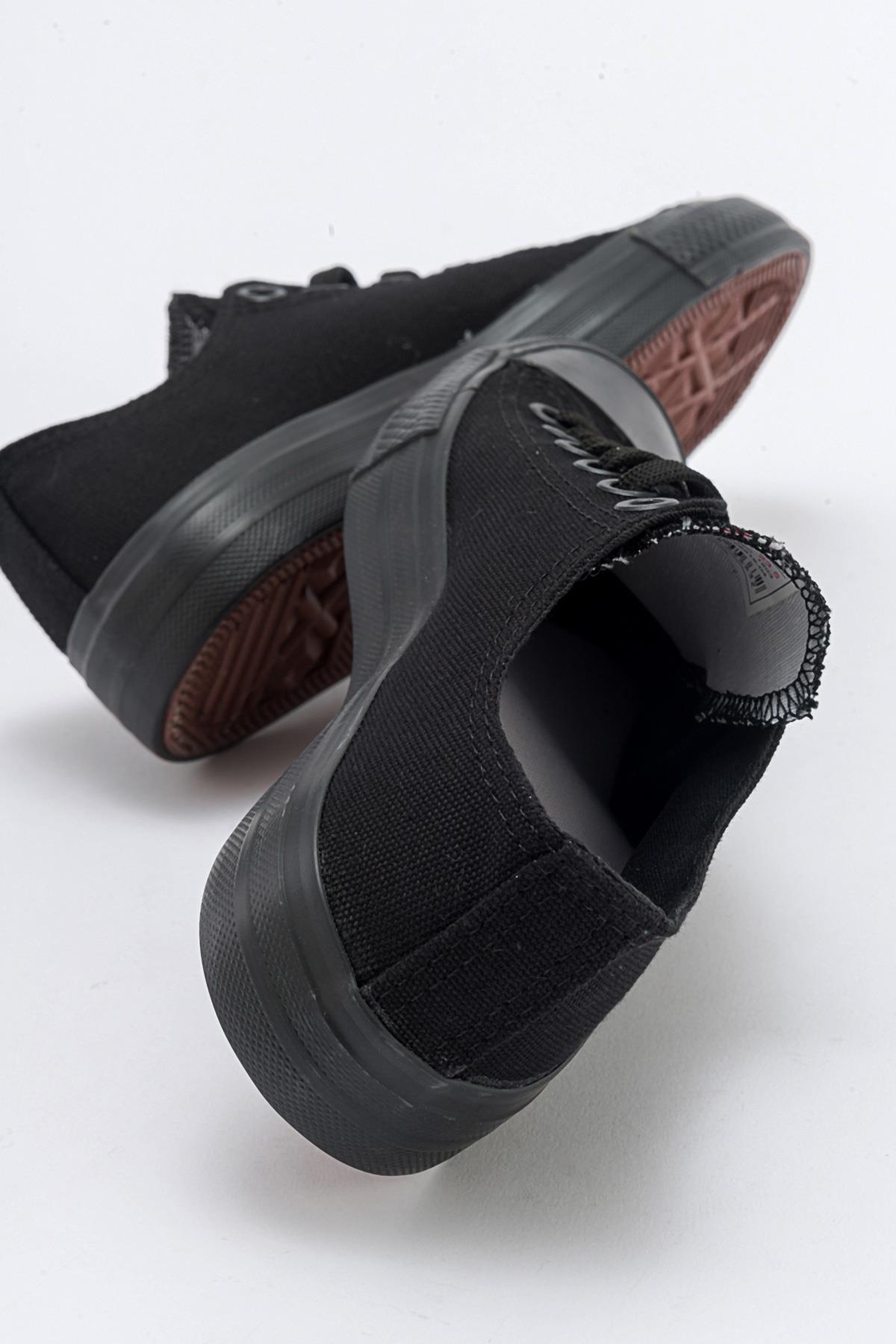 Kadın Keten Spor Ayakkabı SİYAH SİYAH - Görsel 5
