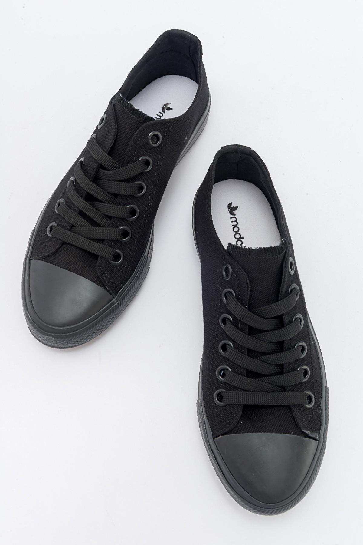 Kadın Keten Spor Ayakkabı SİYAH SİYAH - Görsel 6