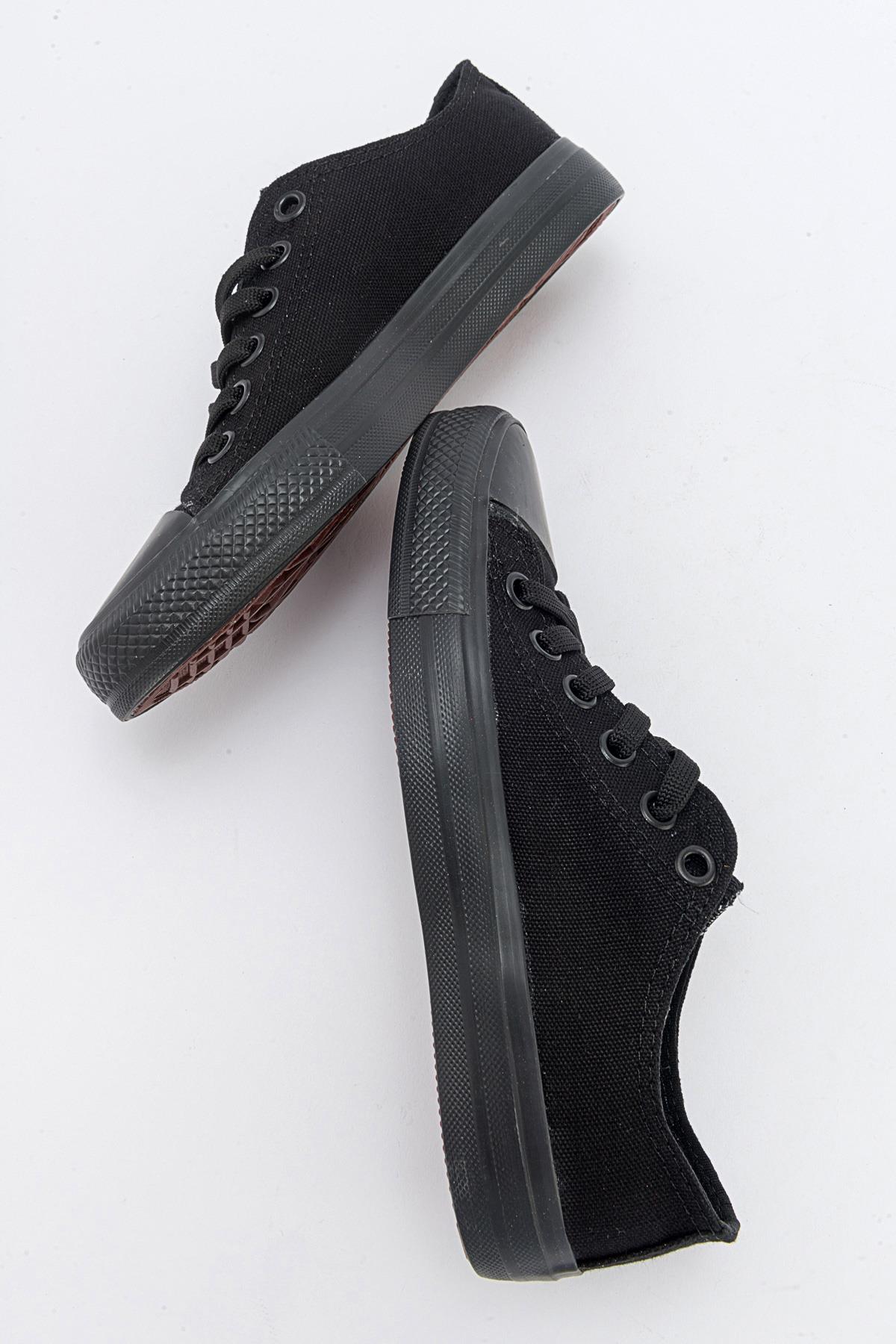 Kadın Keten Spor Ayakkabı SİYAH SİYAH - Görsel 7