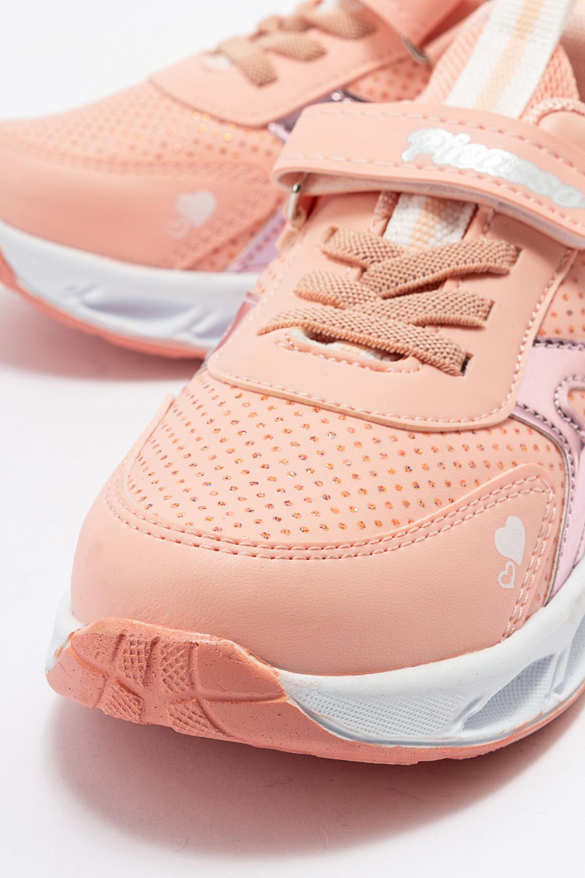 Kalpli Çocuk Spor Ayakkabı PUDRA - Görsel 2