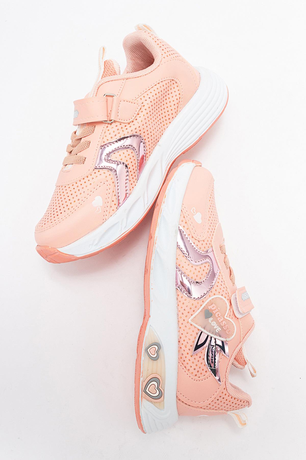 Kalpli Çocuk Spor Ayakkabı PUDRA - Görsel 5