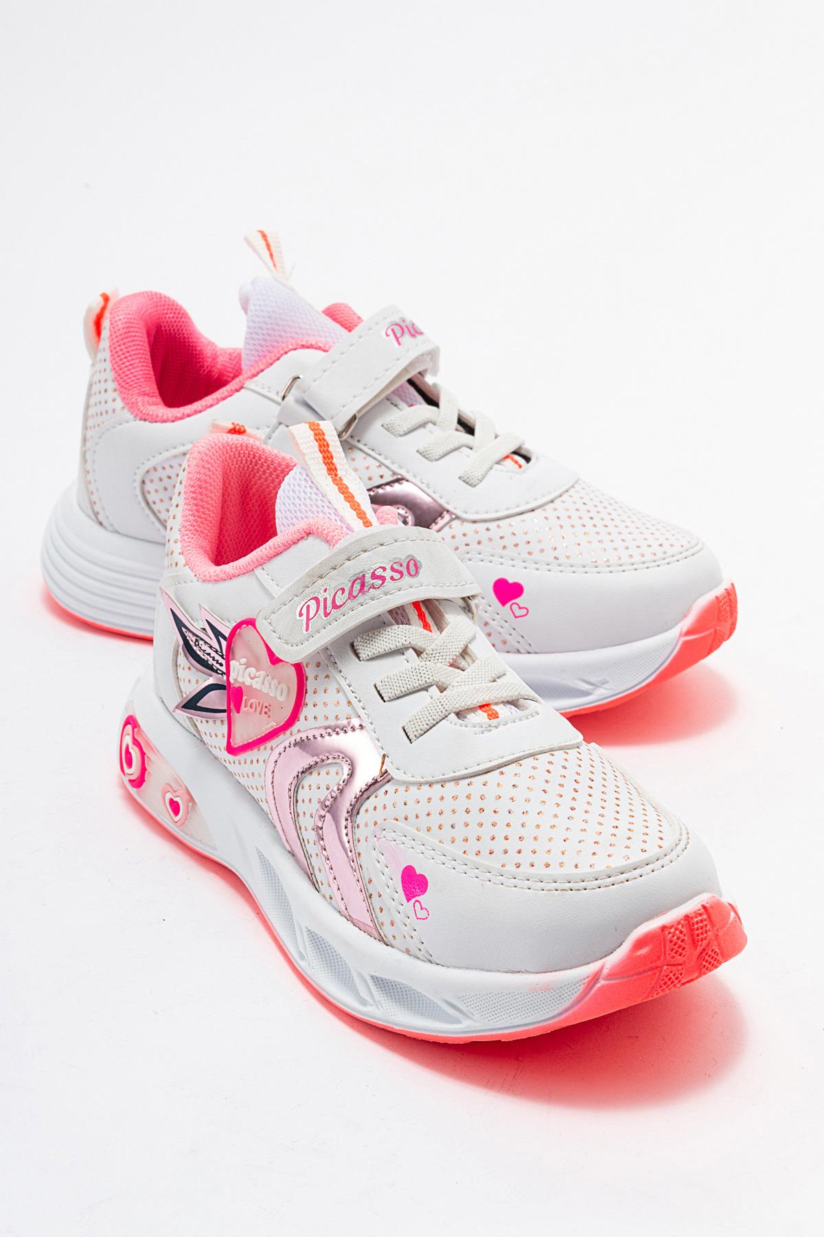 Kalpli Çocuk Spor Ayakkabı BEYAZ FUJE - Görsel 2