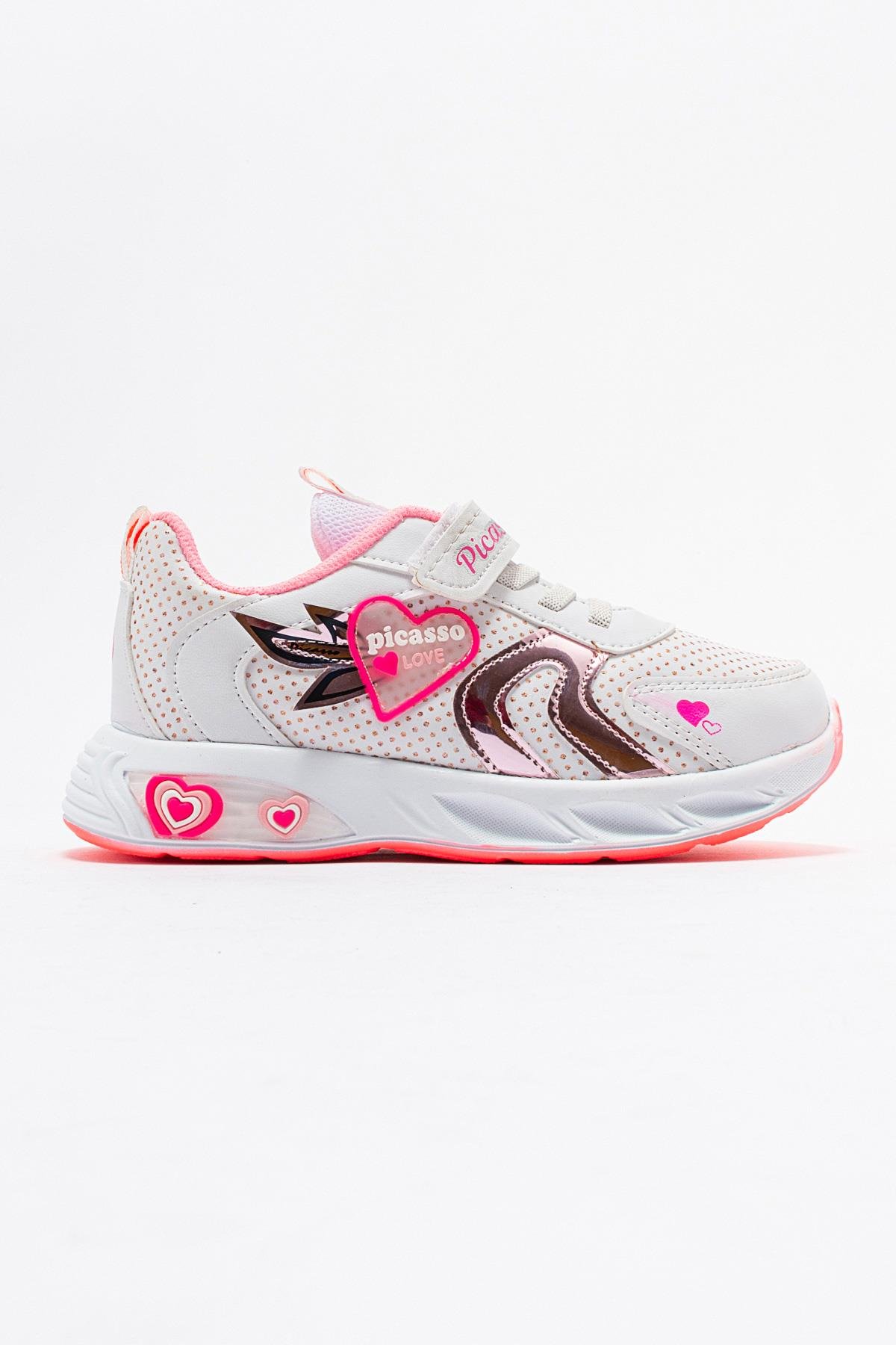 Kalpli Çocuk Spor Ayakkabı BEYAZ FUJE - Görsel 3