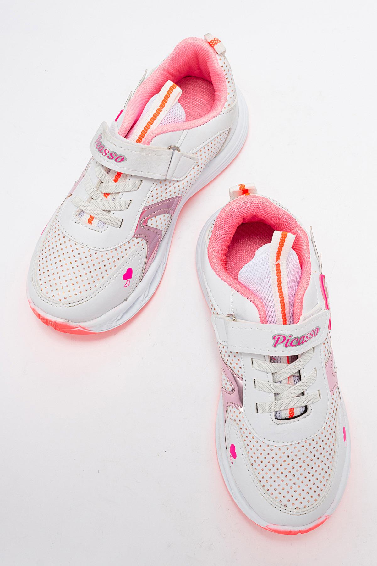 Kalpli Çocuk Spor Ayakkabı BEYAZ FUJE - Görsel 6