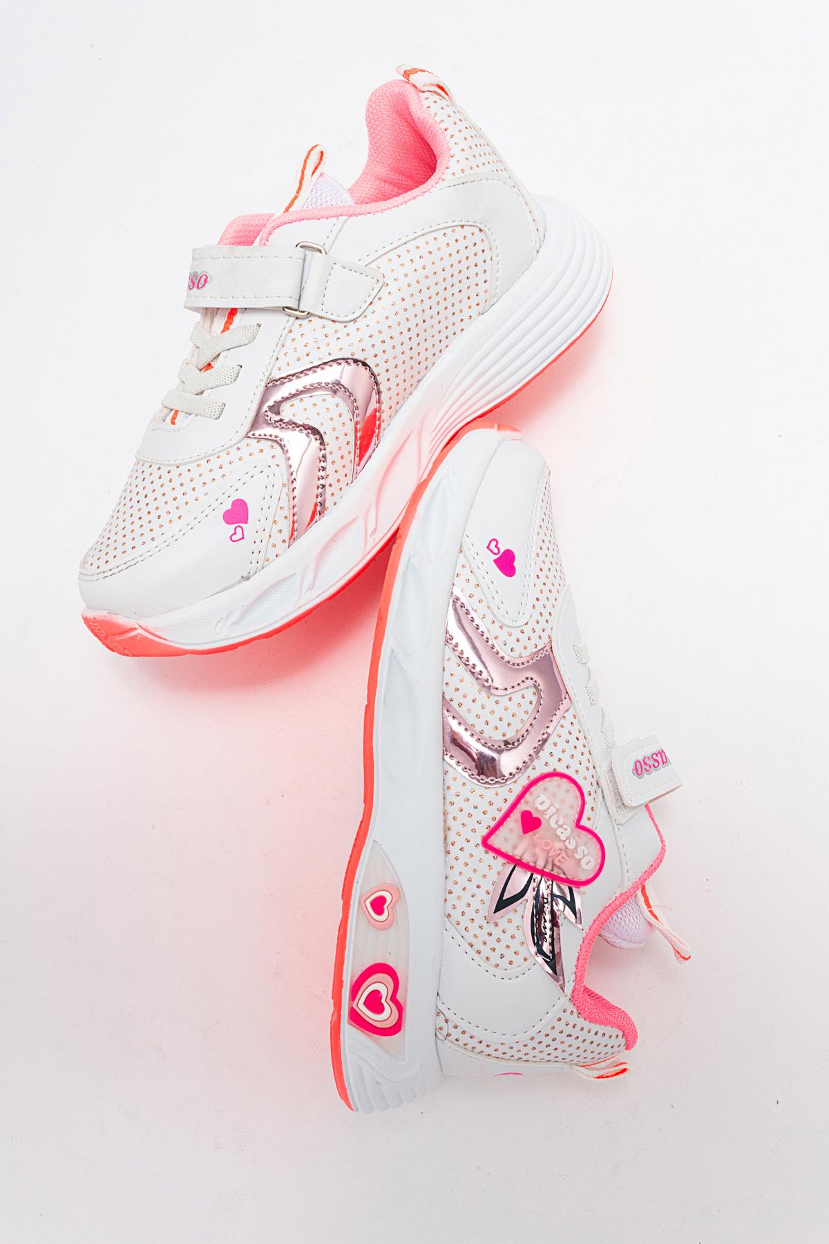 Kalpli Çocuk Spor Ayakkabı BEYAZ FUJE - Görsel 7