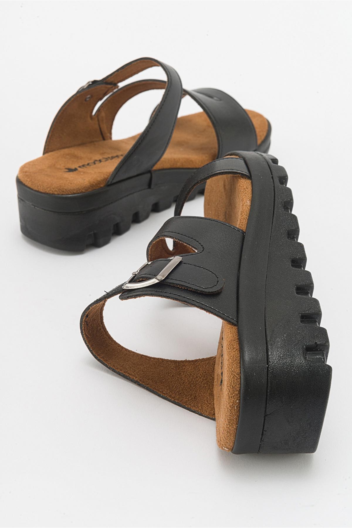 Kadın Tokalı Terlik SİYAH - Görsel 5