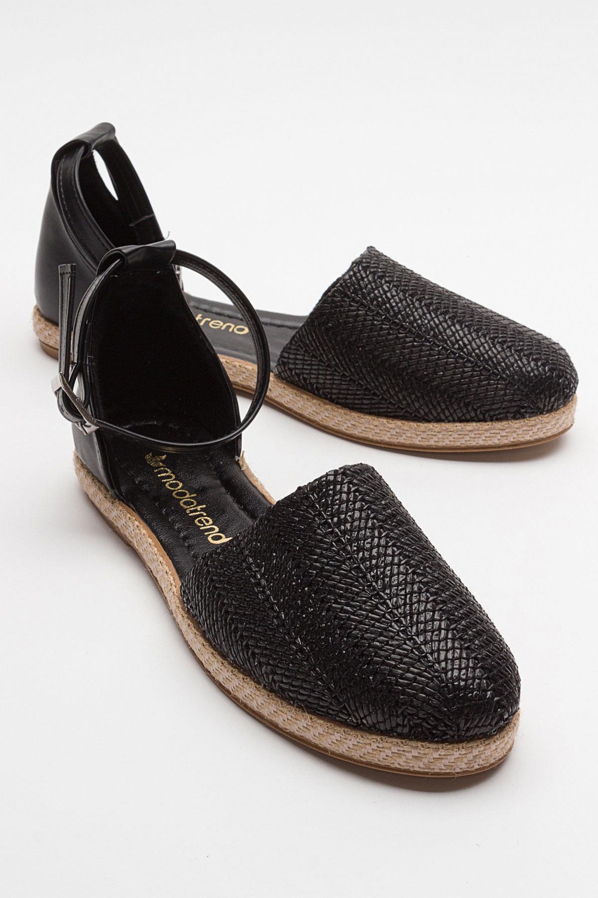 Espadril Kadın Sandalet SİYAH HASIR - Görsel 2